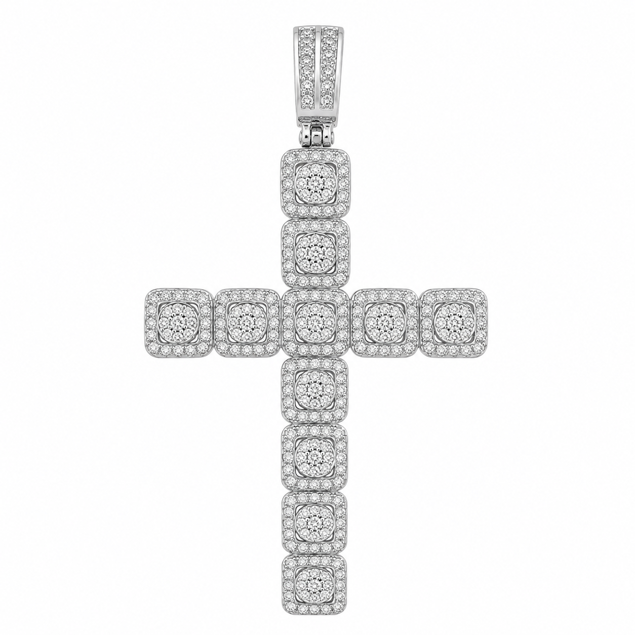 Men's Sterling Silver CZ Cross Pendant