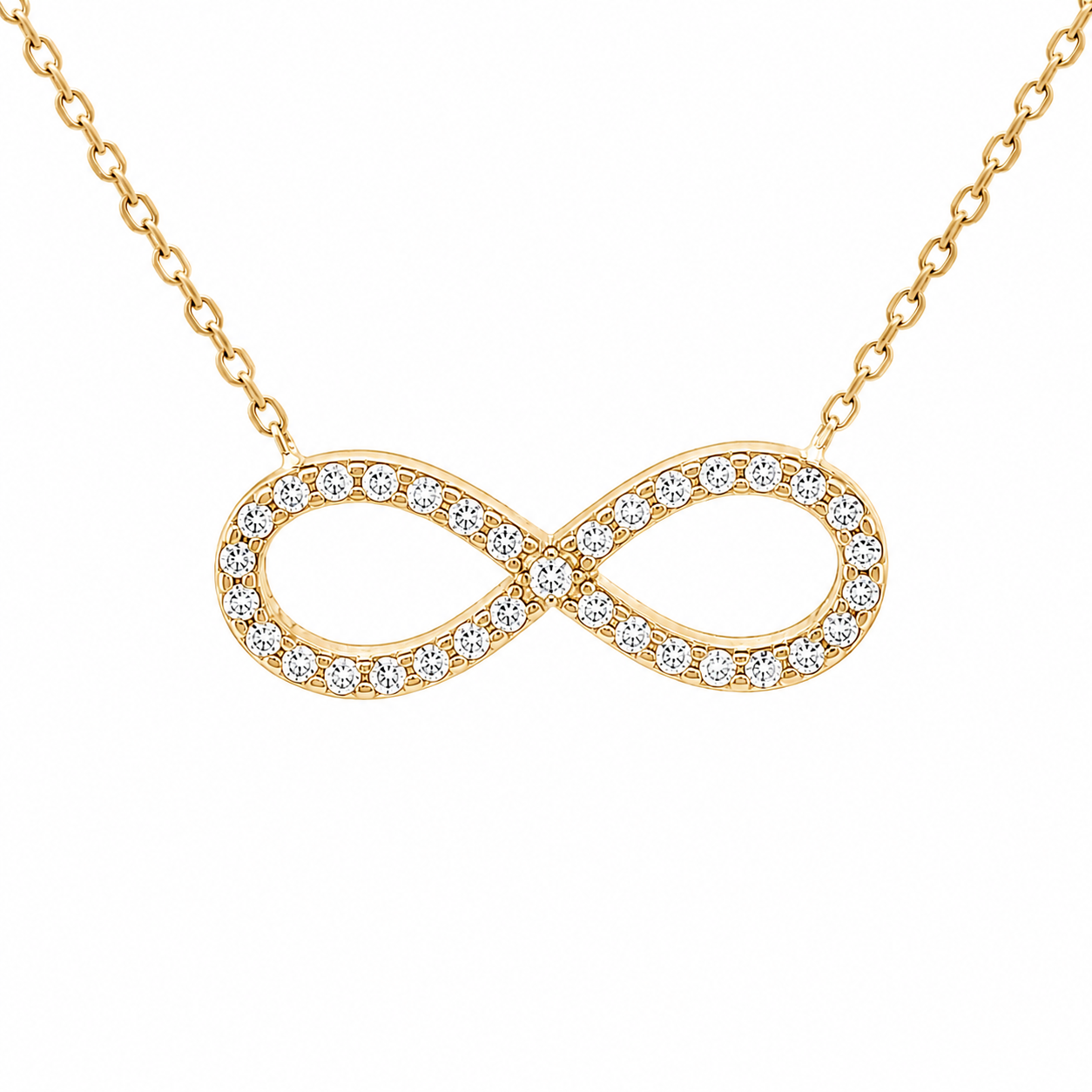 Sterling Silver CZ Infinity Necklace