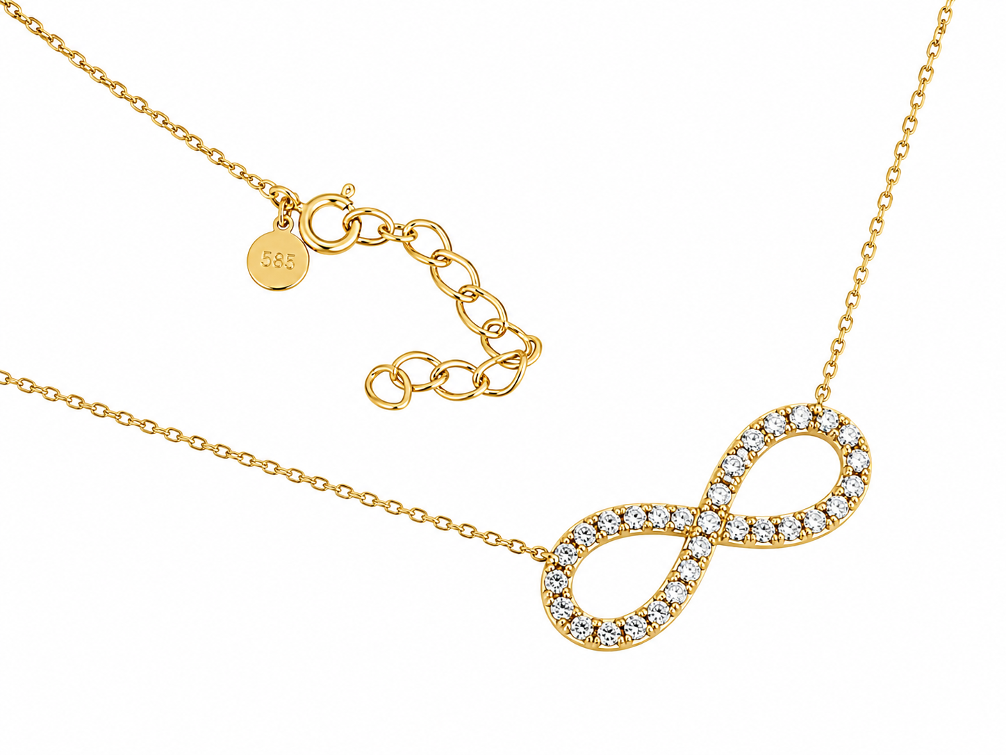 Sterling Silver CZ Infinity Necklace