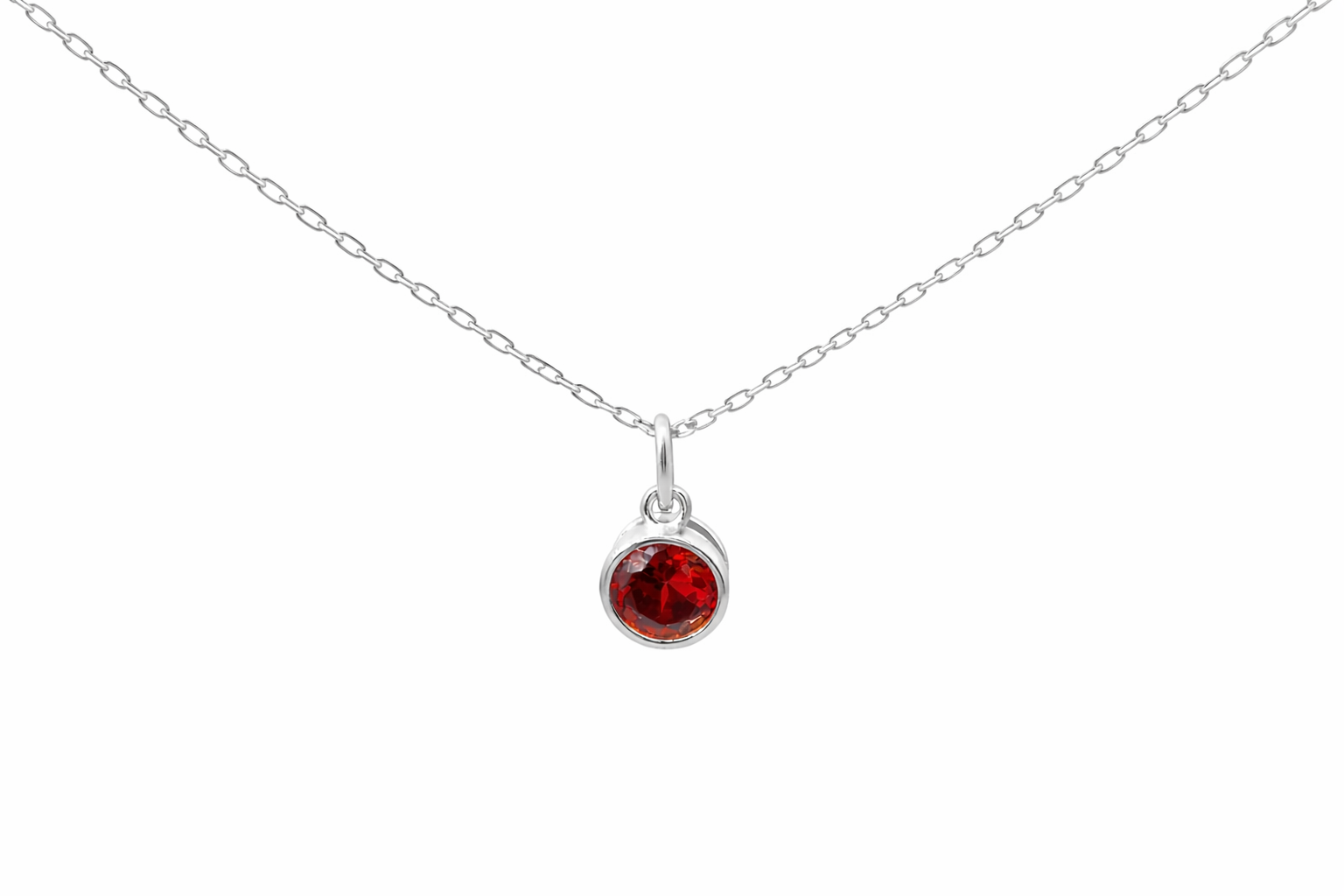 Sterling Silver Birth Stone Pendant Necklace