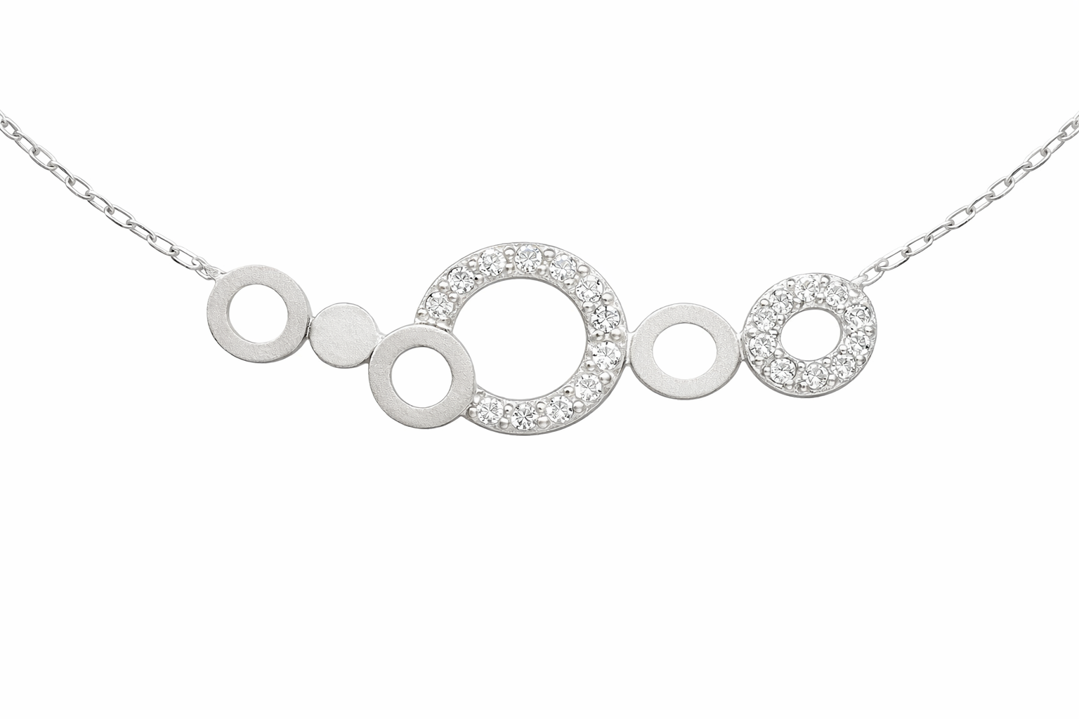 Sterling Silver Six Circle Necklace