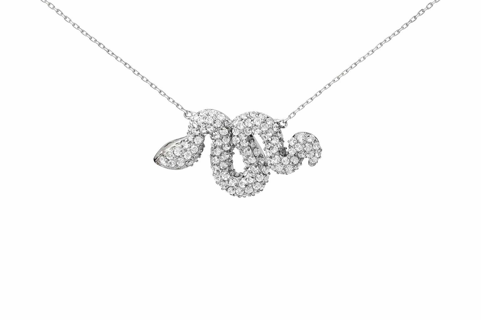 Sterling Silver Gun Metal Snake Necklace