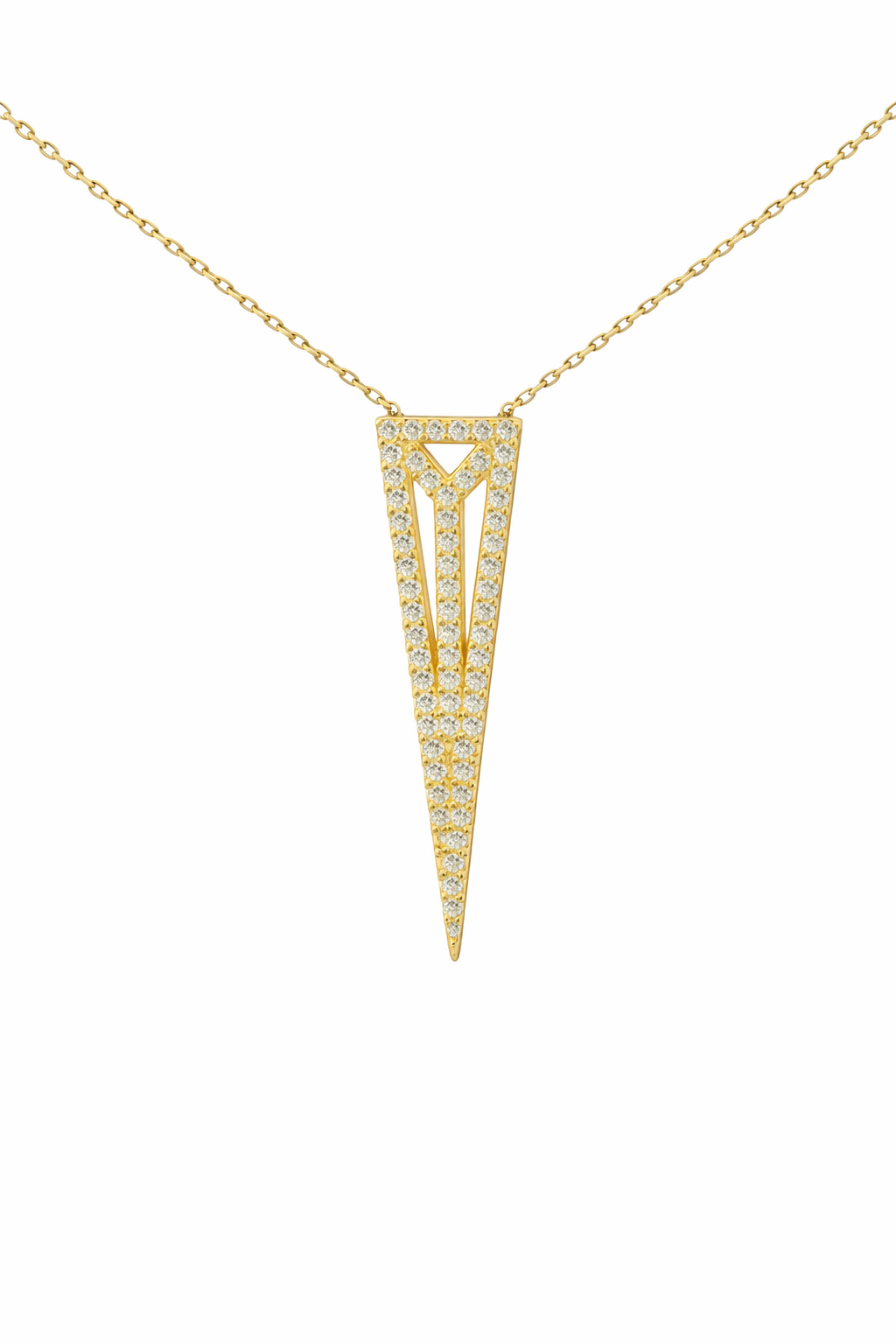 Sterling Silver Long Triangle Necklace
