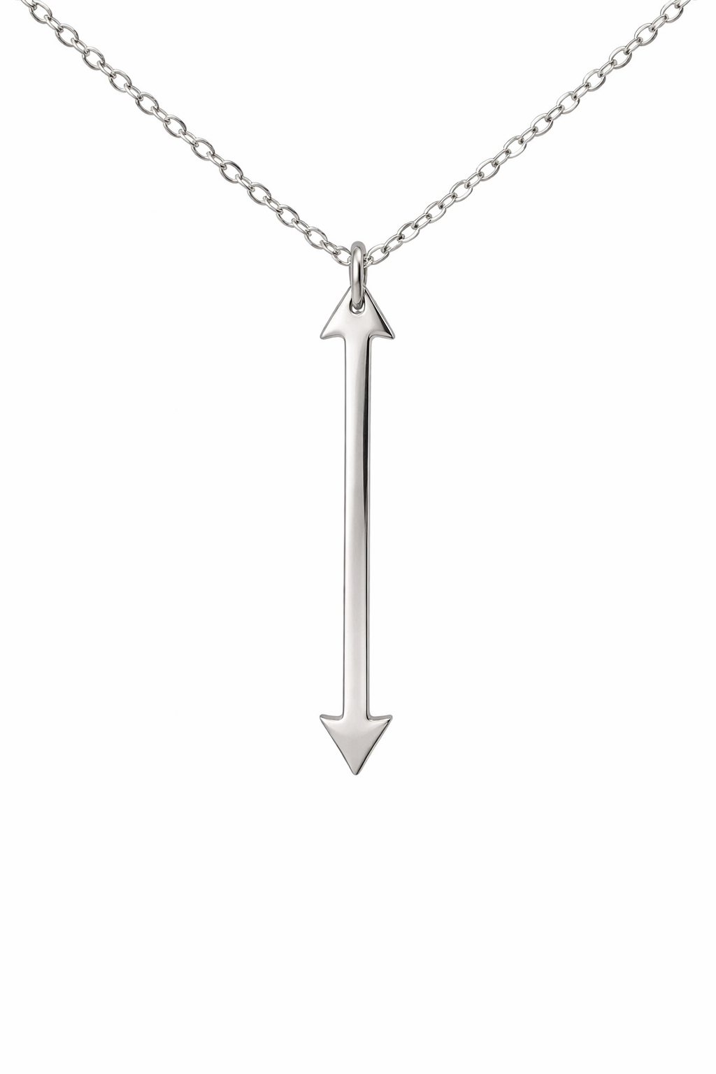 Sterling Silver Vertical Arrow Necklace