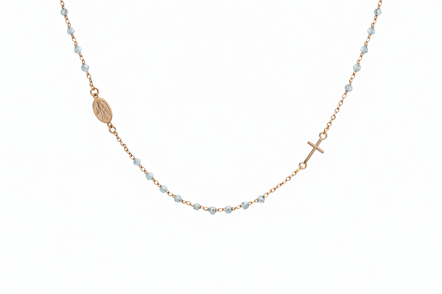 Sterling Silver Rose Gold Rosary