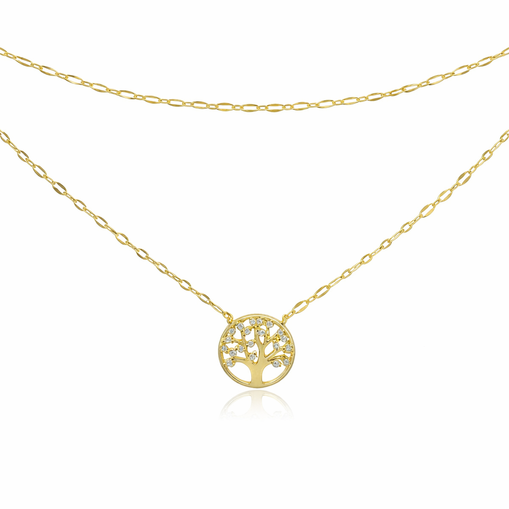 Sterling Silver Layered Tree of Life Necklace