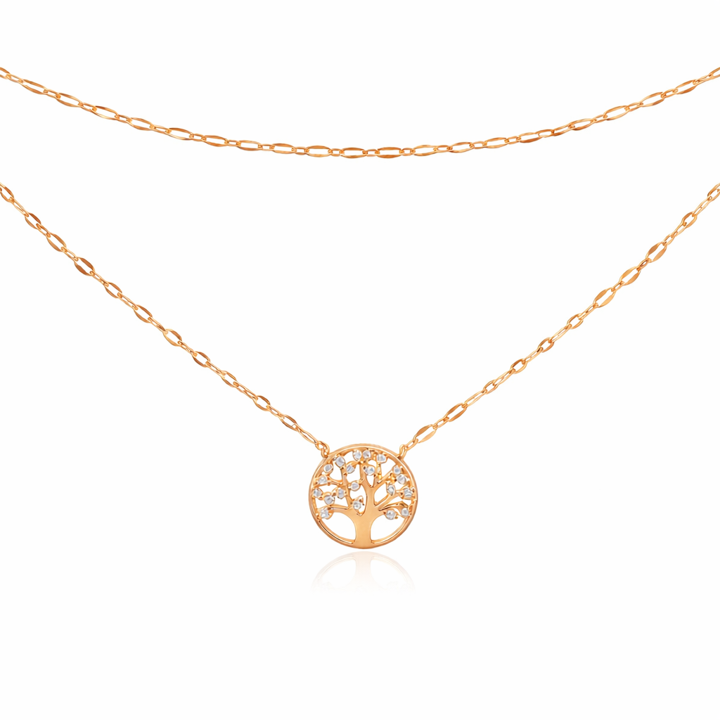 Sterling Silver Layered Tree of Life Necklace
