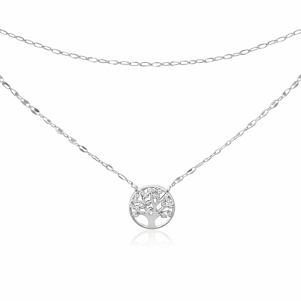 Sterling Silver Layered Tree of Life Necklace