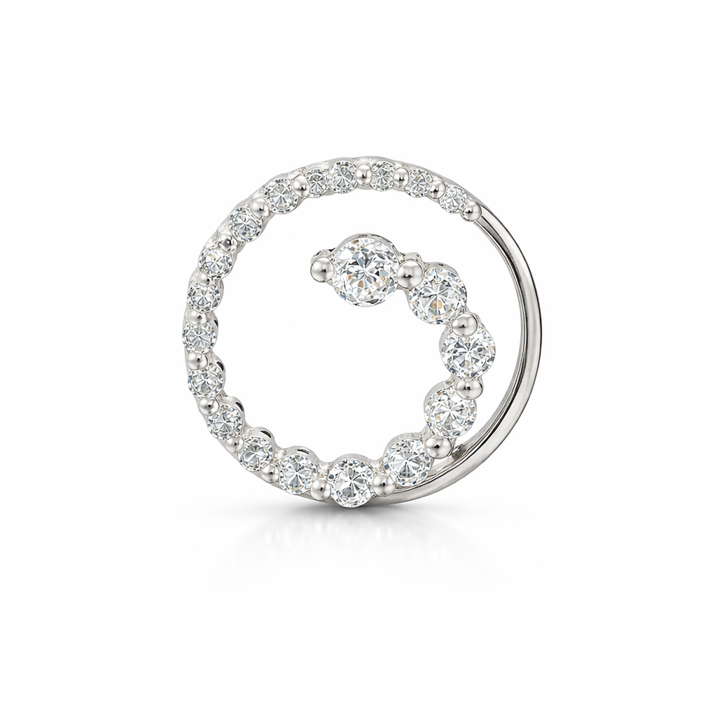 Sterling Silver Circle Swirl Pendant