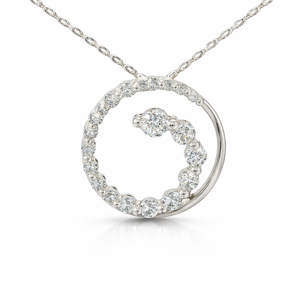 Sterling Silver Circle Swirl Pendant