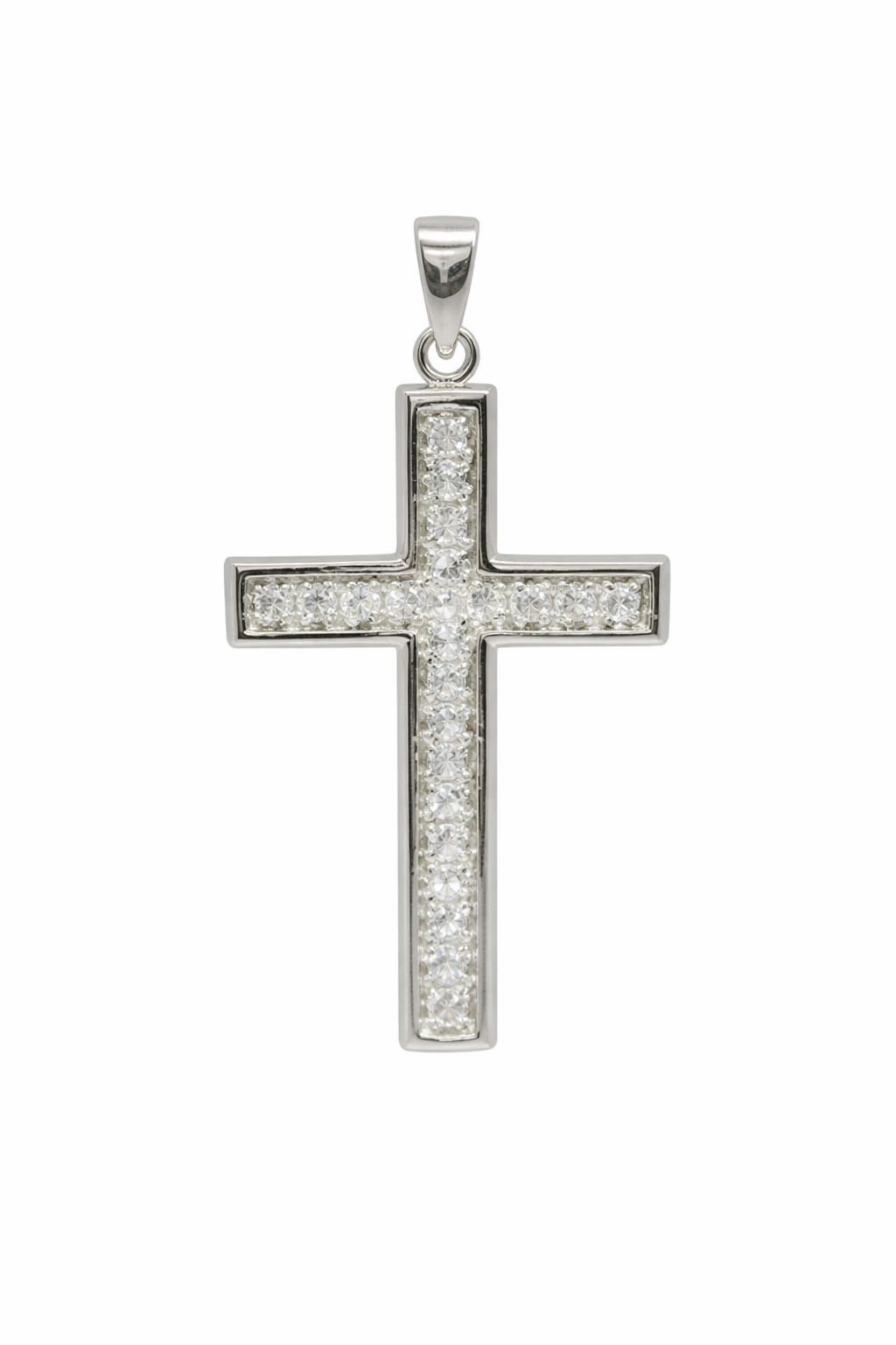 Sterling Silver Cross CZ Pendant