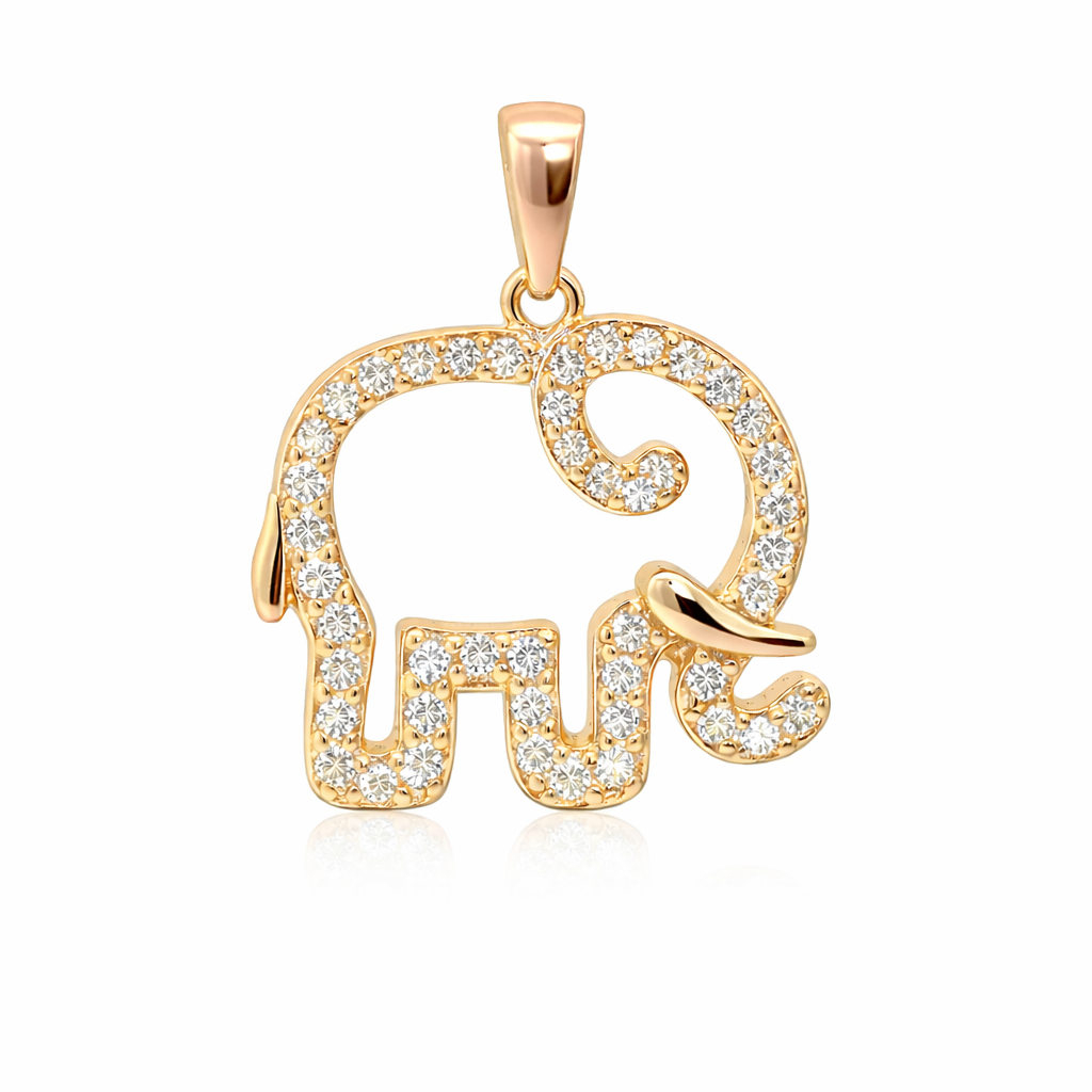 Sterling Silver CZ Elephant Pendants