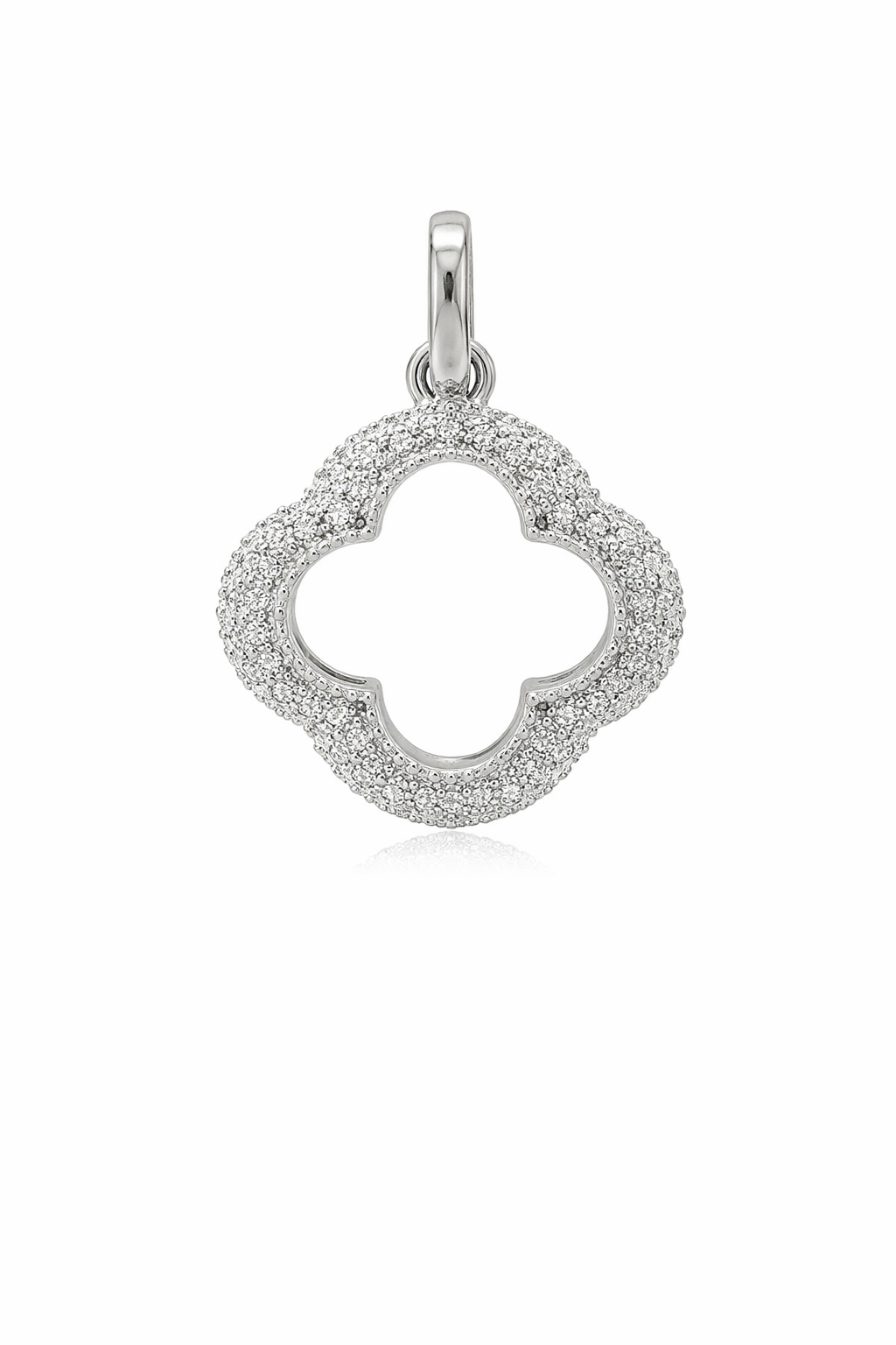 Sterling Silver Open flower  CZ Pendant
