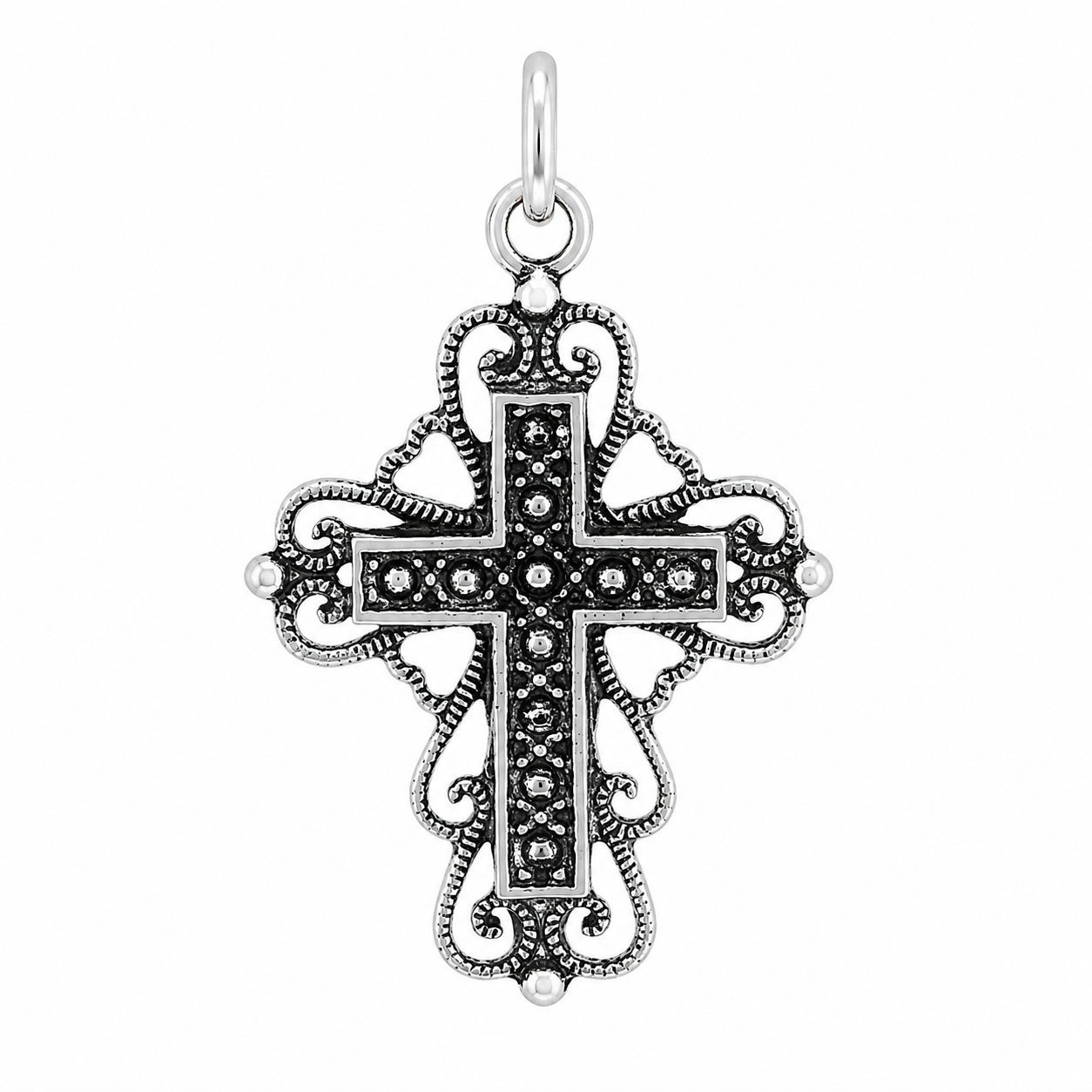 Sterling Silver Decorative Cross Pendant