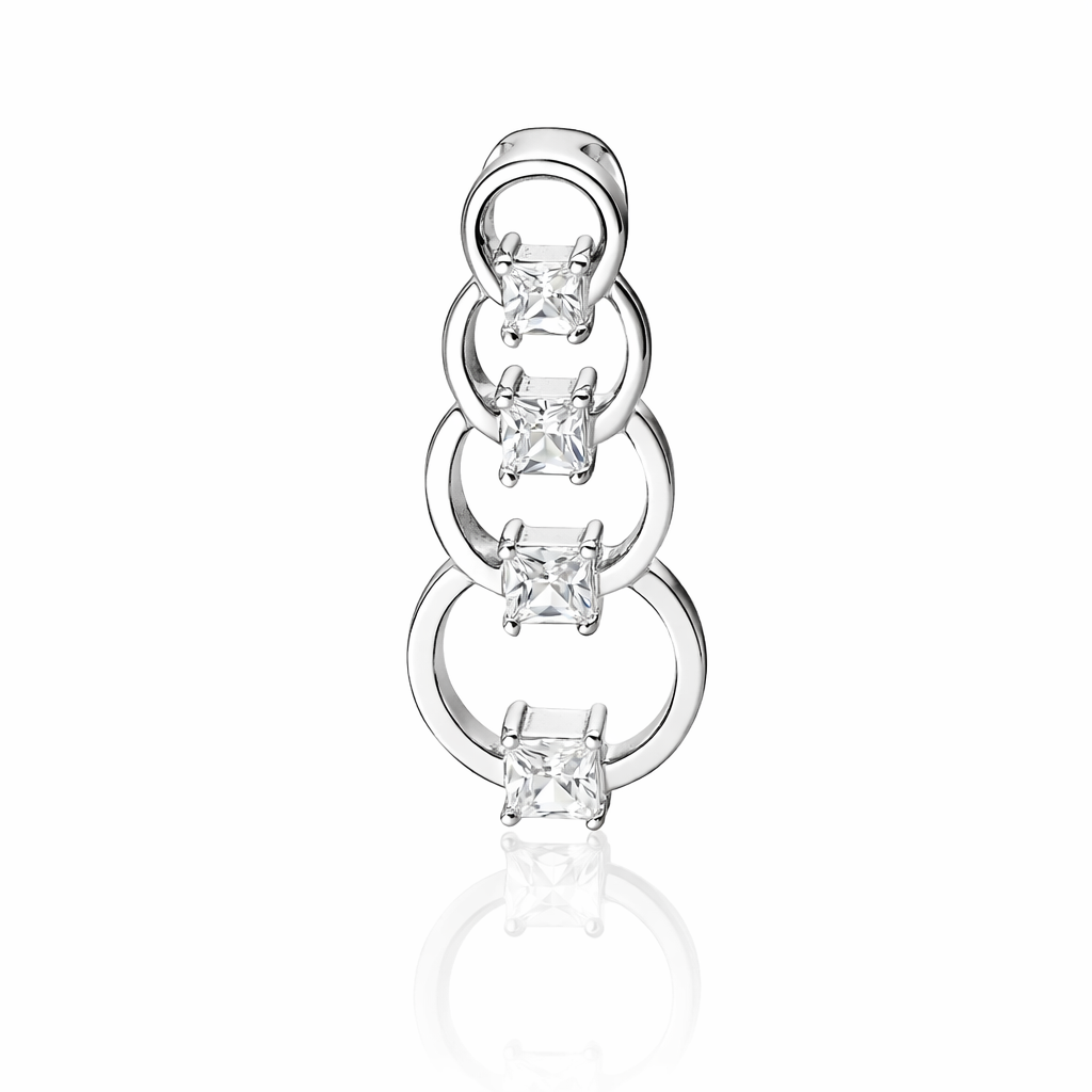 Sterling Silver Four Circle Four CZ Pendant