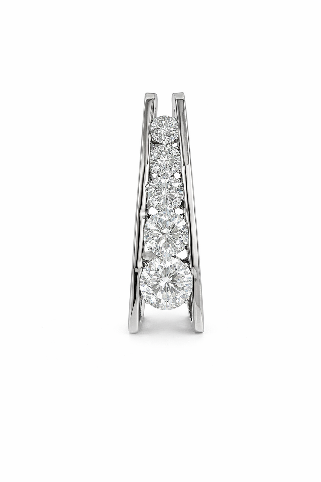Sterling Silver Ascending CZ Pyramid Pendant