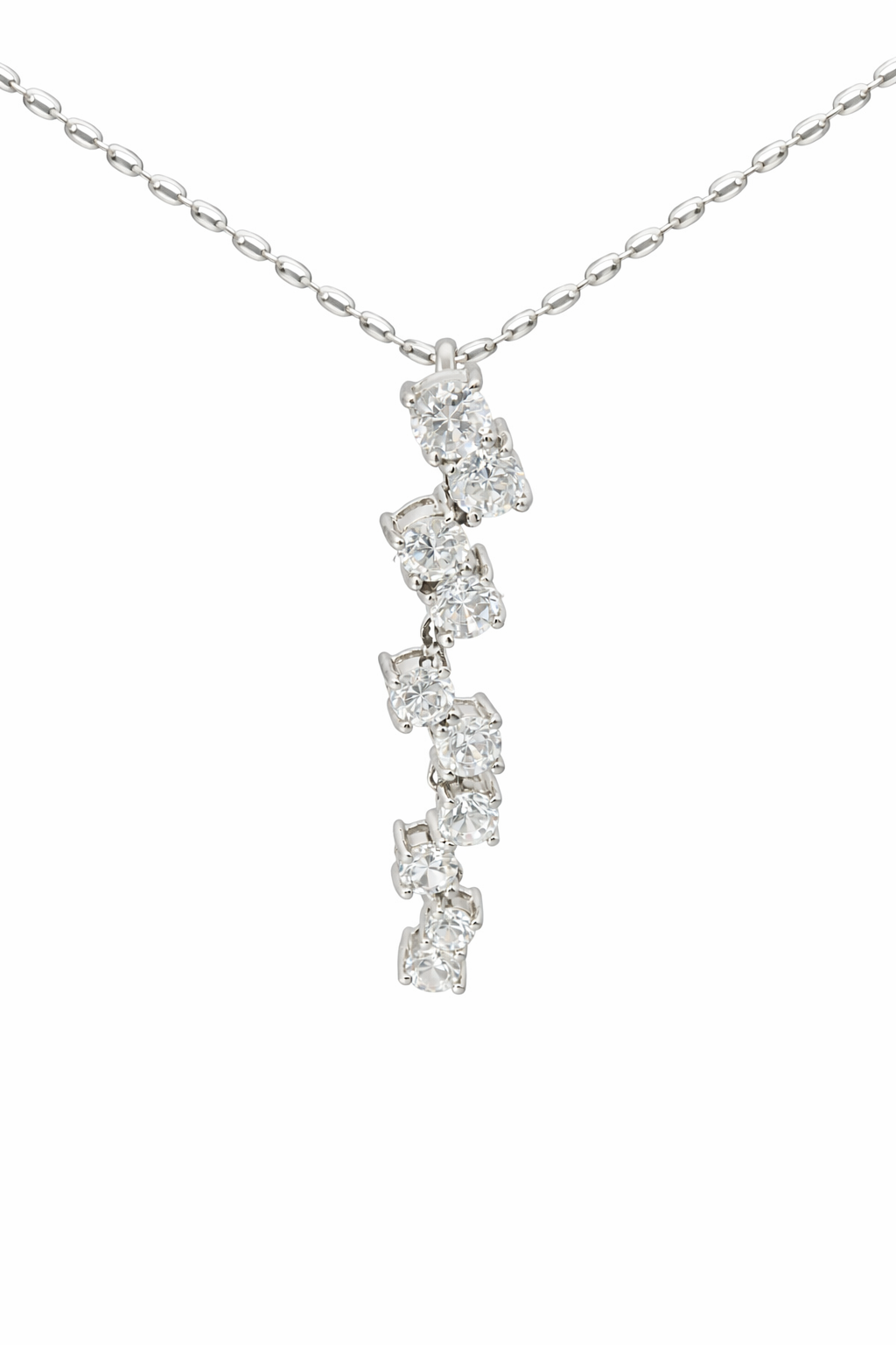 Sterling Silver CZ Dangling Pendant