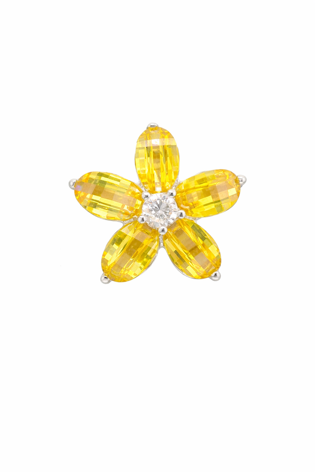 Sterling Silver Yellow Flower Pendant