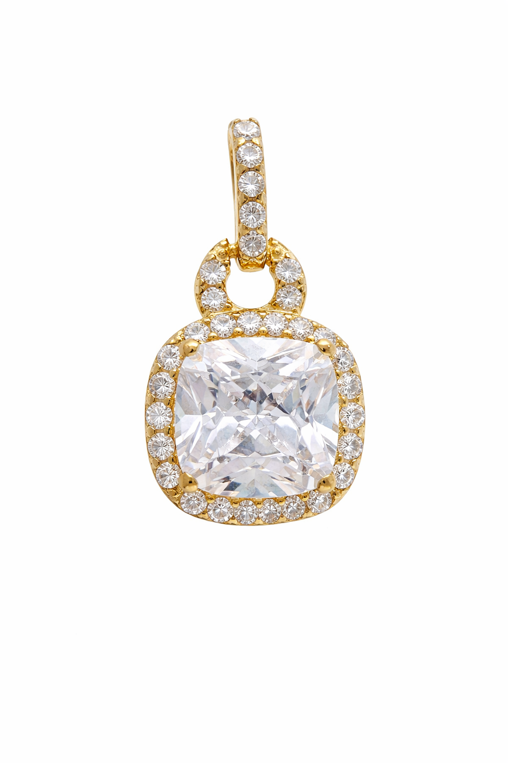Sterling Silver CZ Square Pendant