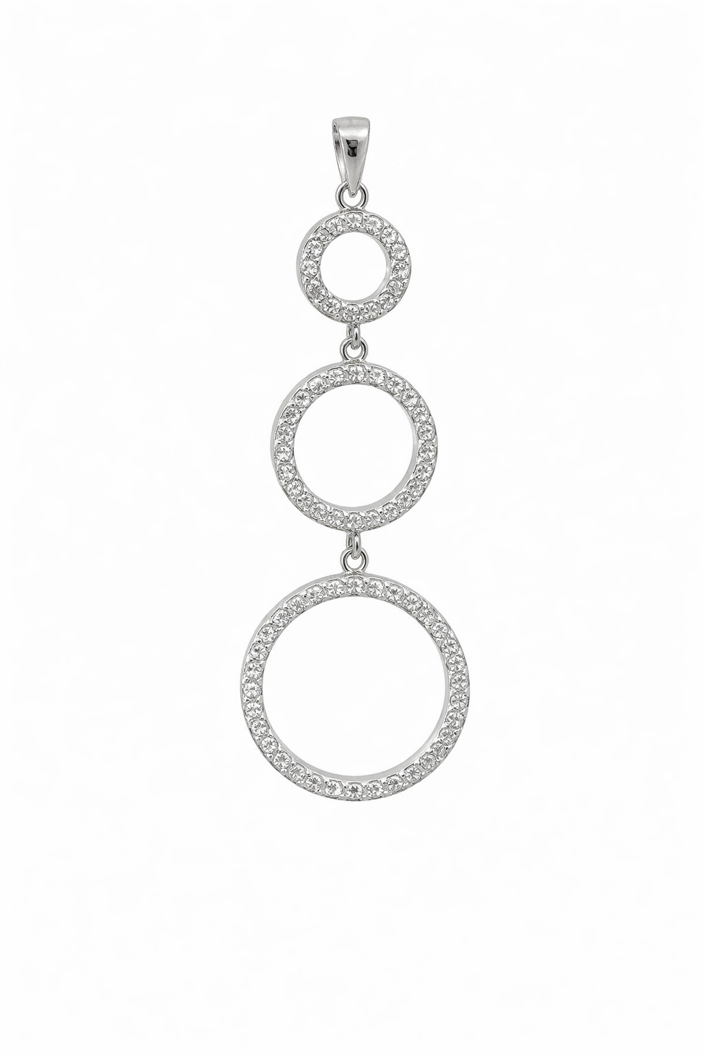 Sterling Silver Three Circle CZ Pendant