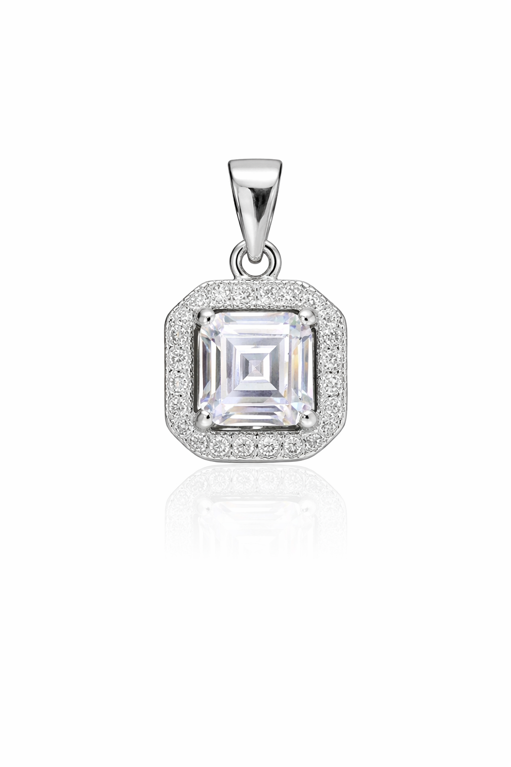 Sterling Silver Square CZ Pendant