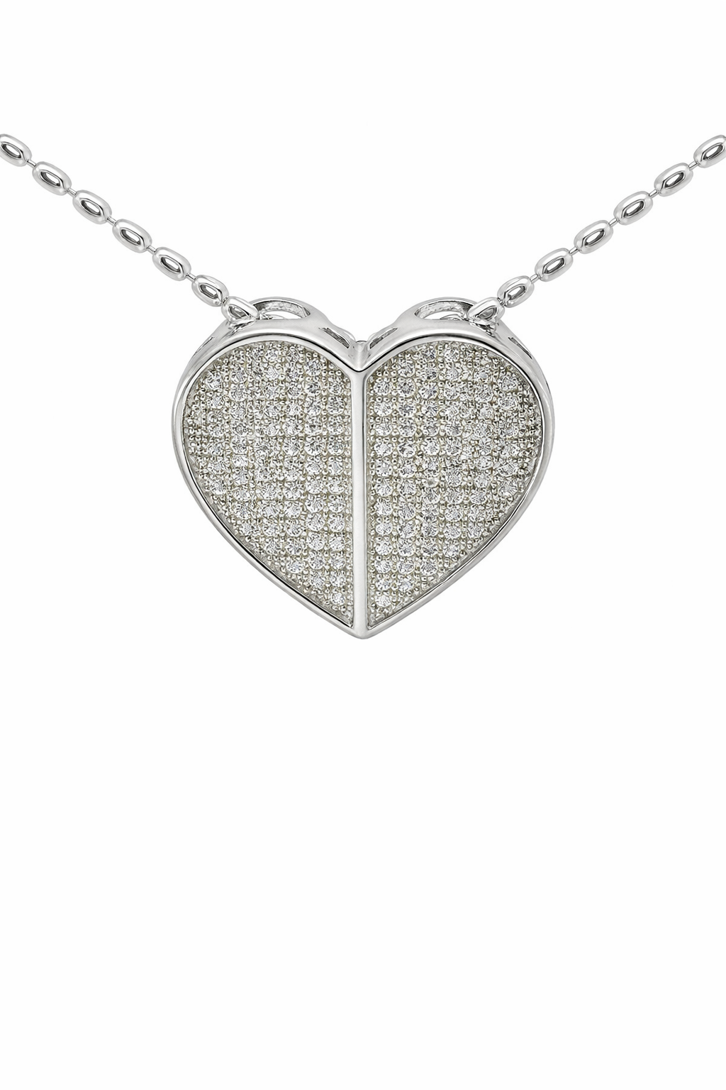 Sterling Silver Micro Pave Heart Pendant