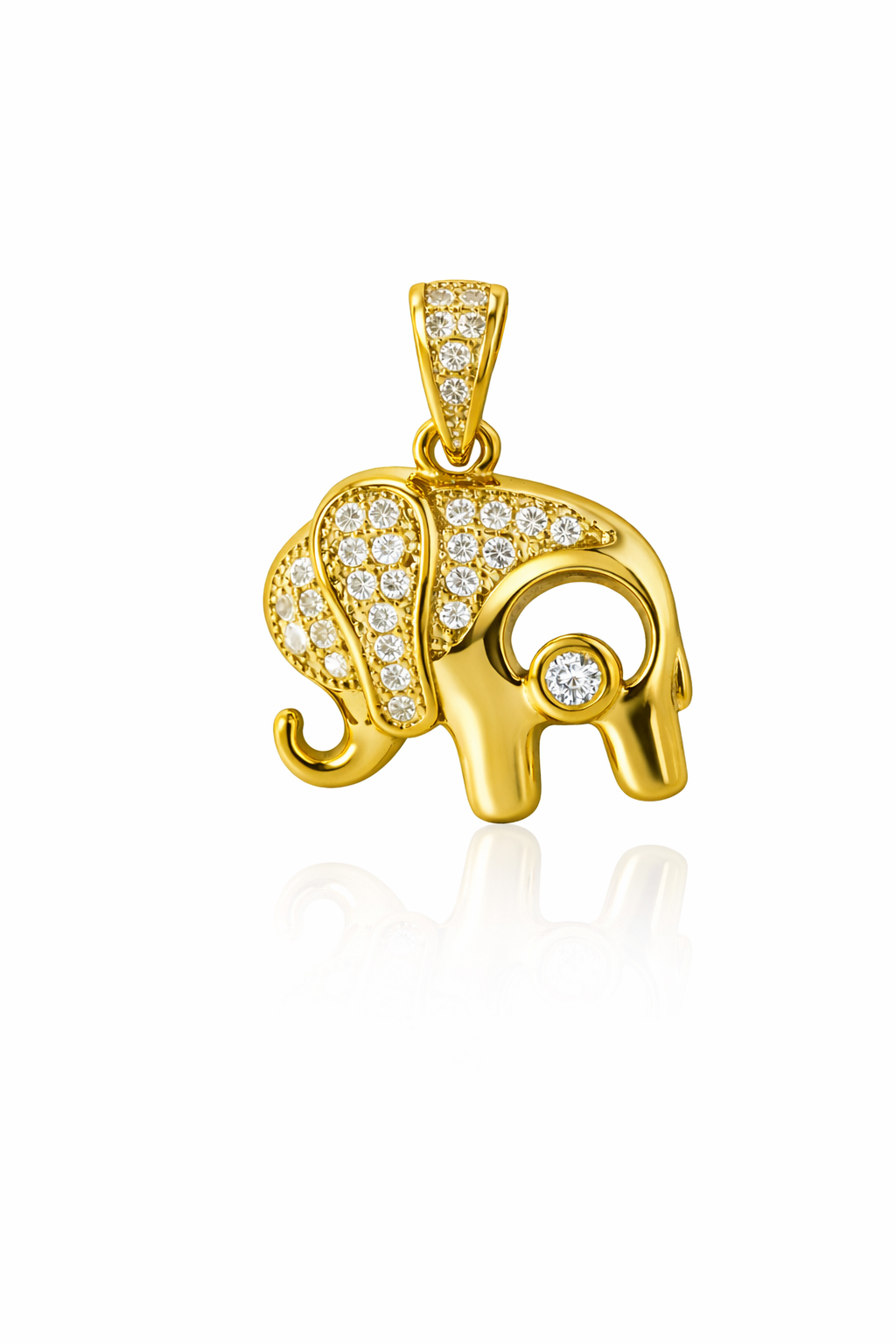 Sterling Silver CZ Elephant Pendant