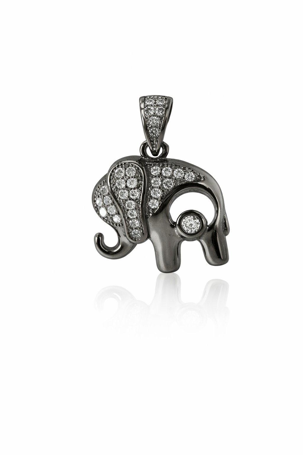 Sterling Silver CZ Elephant Pendant