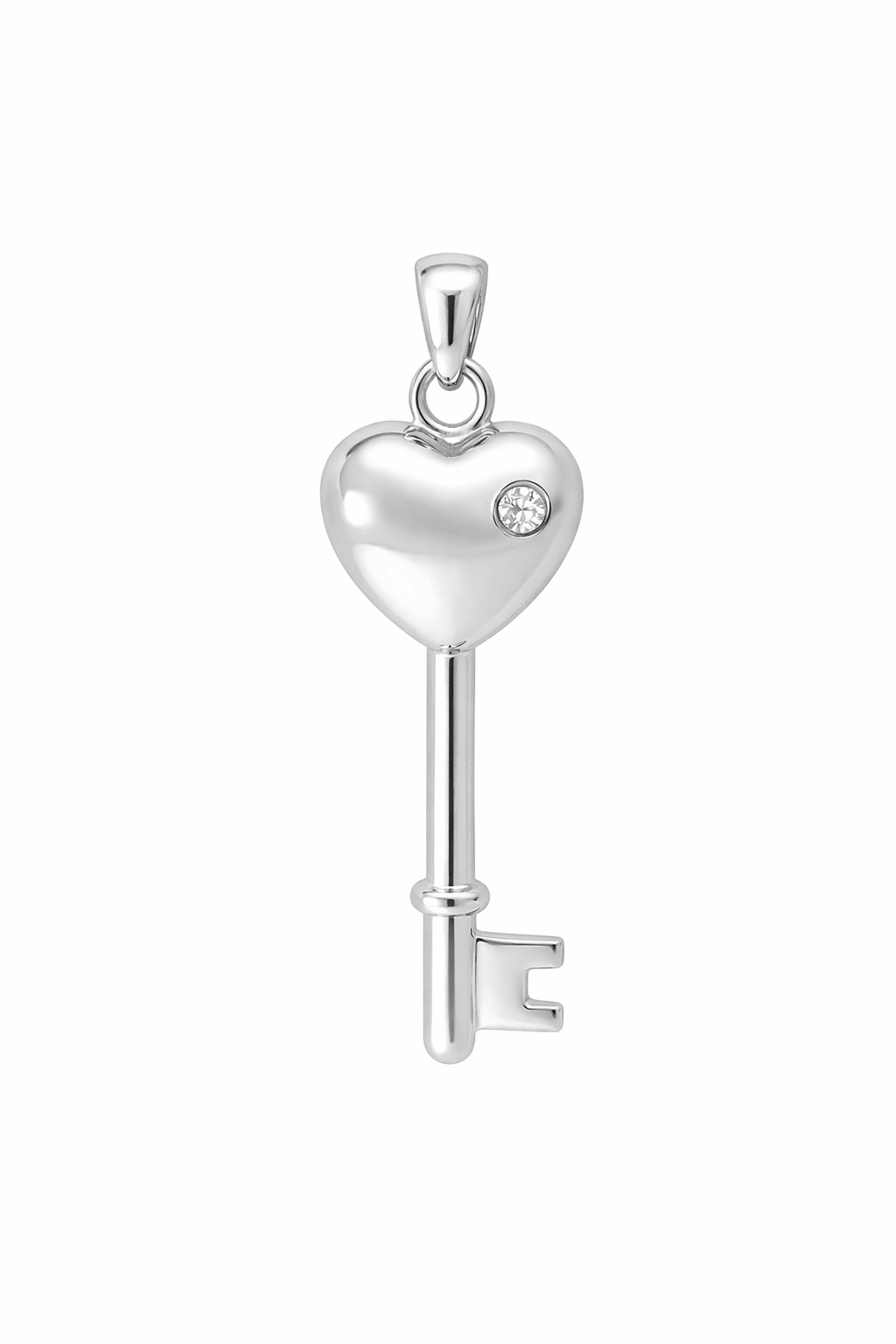 Sterling Silver Heart Key Pendant
