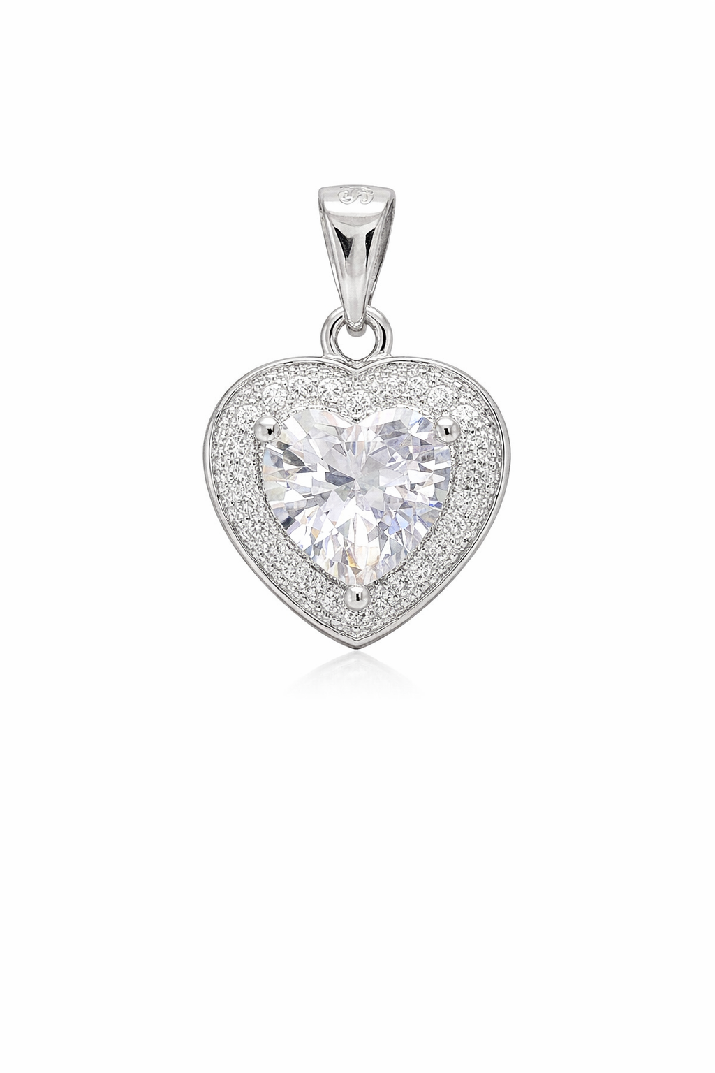 Sterling Silver Heart CZ Pendant
