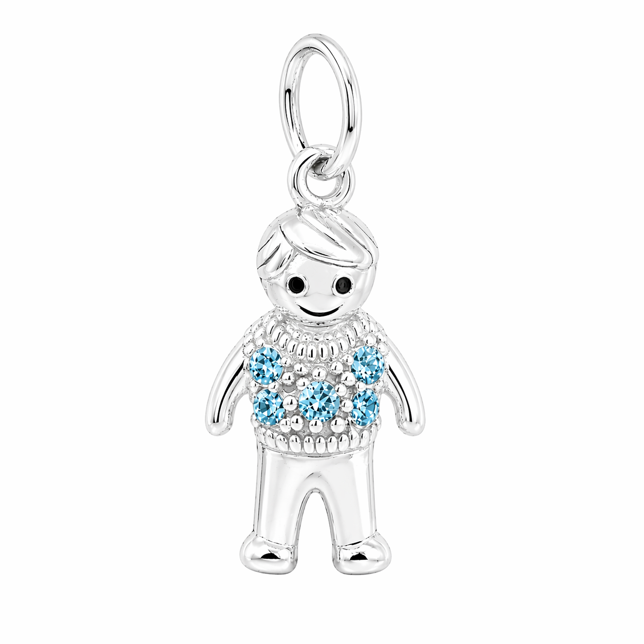 Sterling Silver Boy Birthstone Pendant