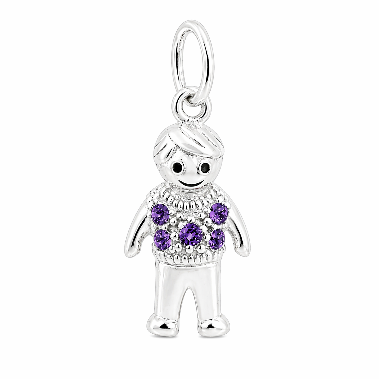 Sterling Silver Boy Birthstone Pendant