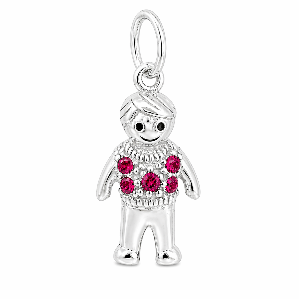 Sterling Silver Boy Birthstone Pendant