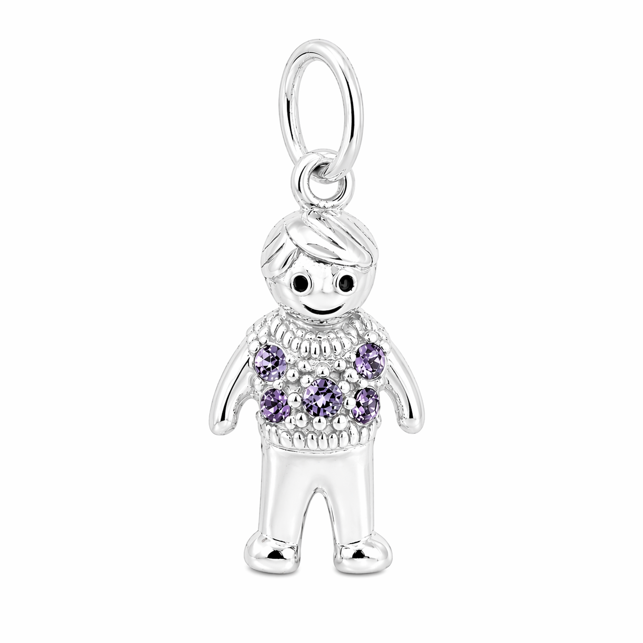 Sterling Silver Boy Birthstone Pendant