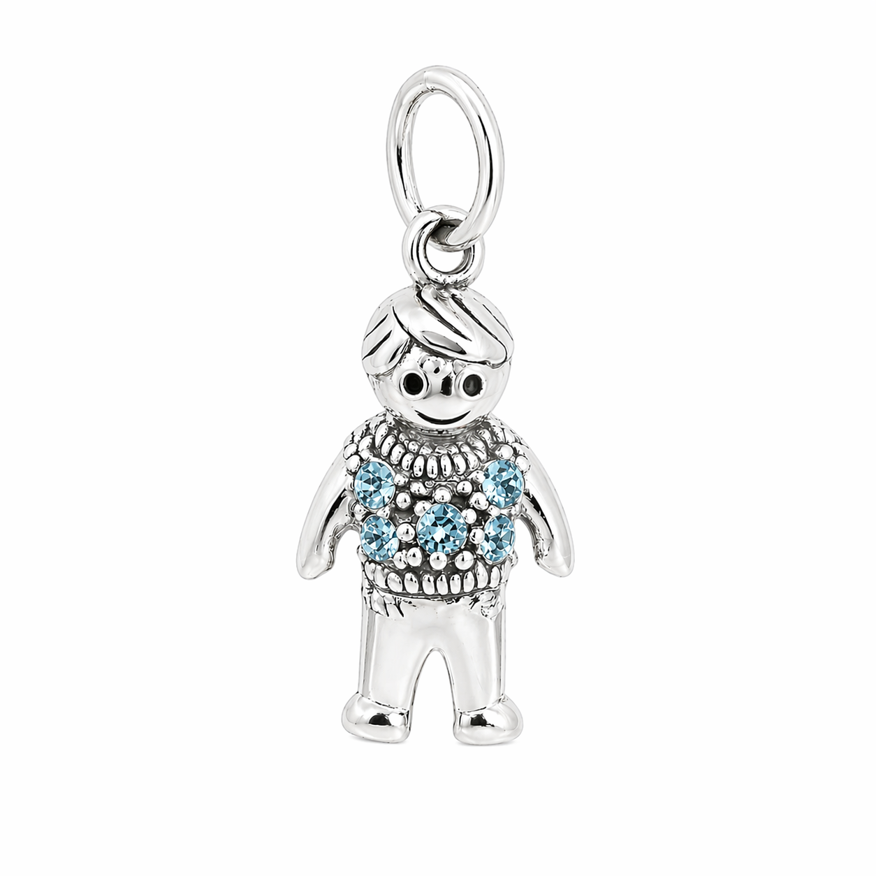 Sterling Silver Boy Birthstone Pendant
