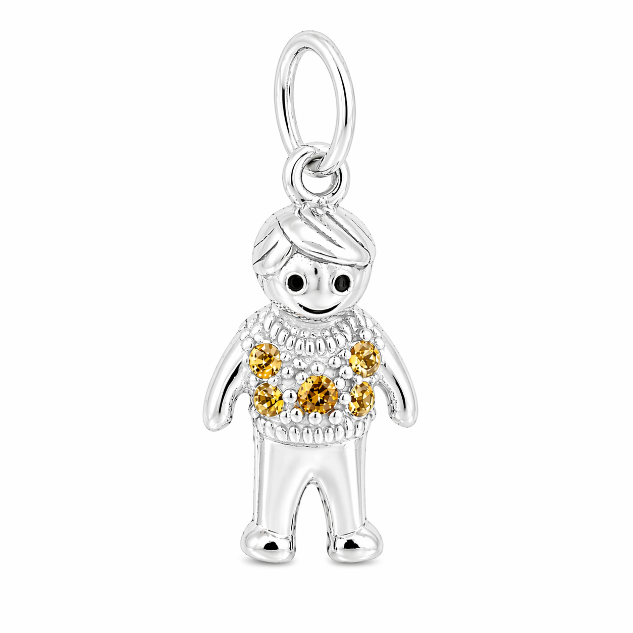 Sterling Silver Boy Birthstone Pendant