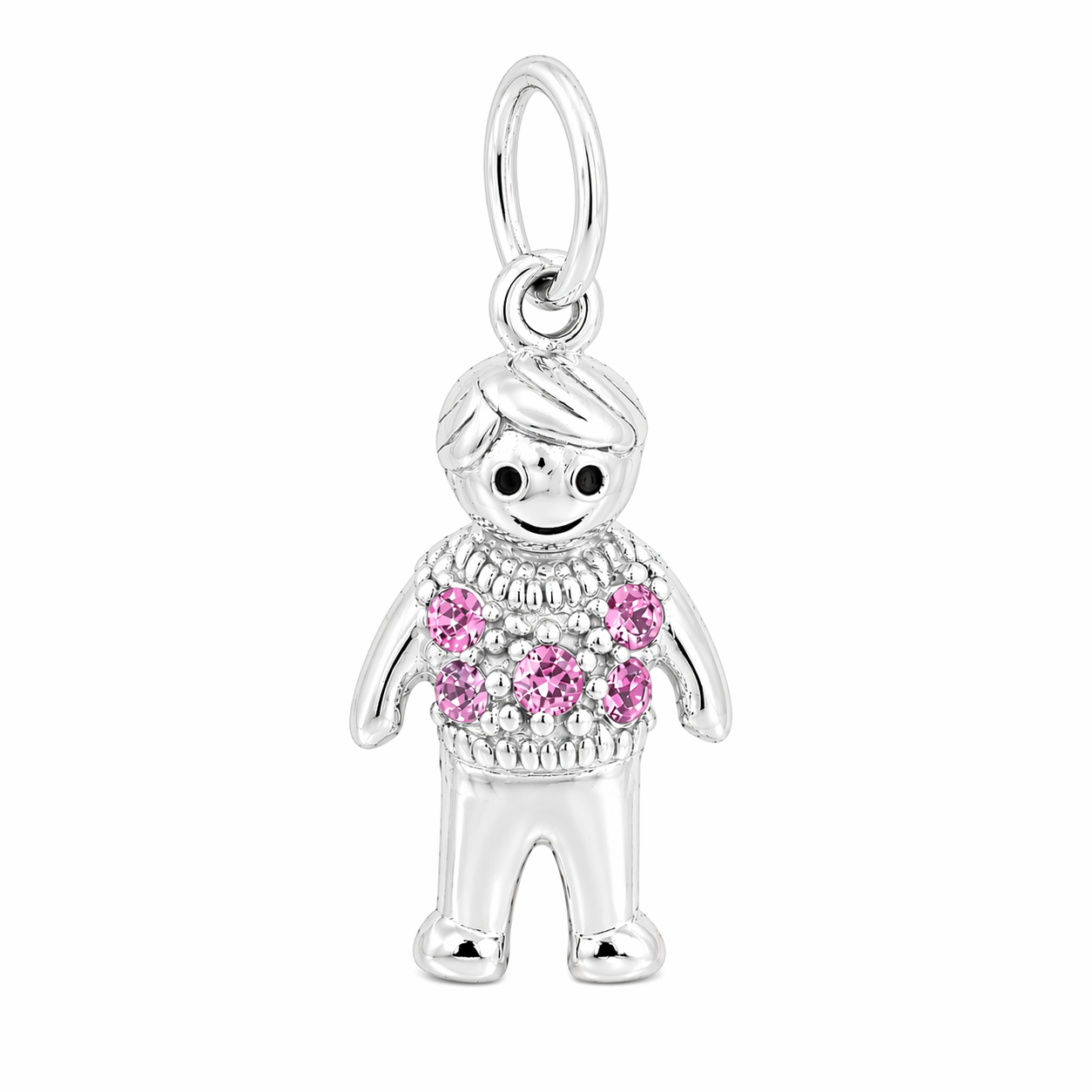 Sterling Silver Boy Birthstone Pendant