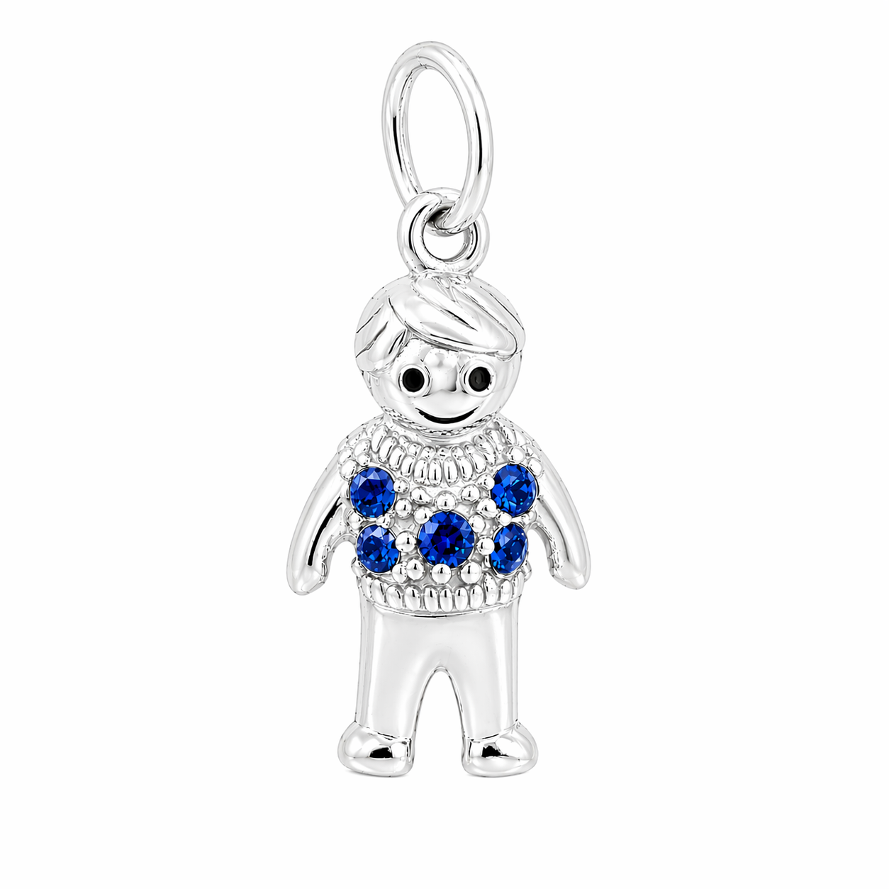 Sterling Silver Boy Birthstone Pendant