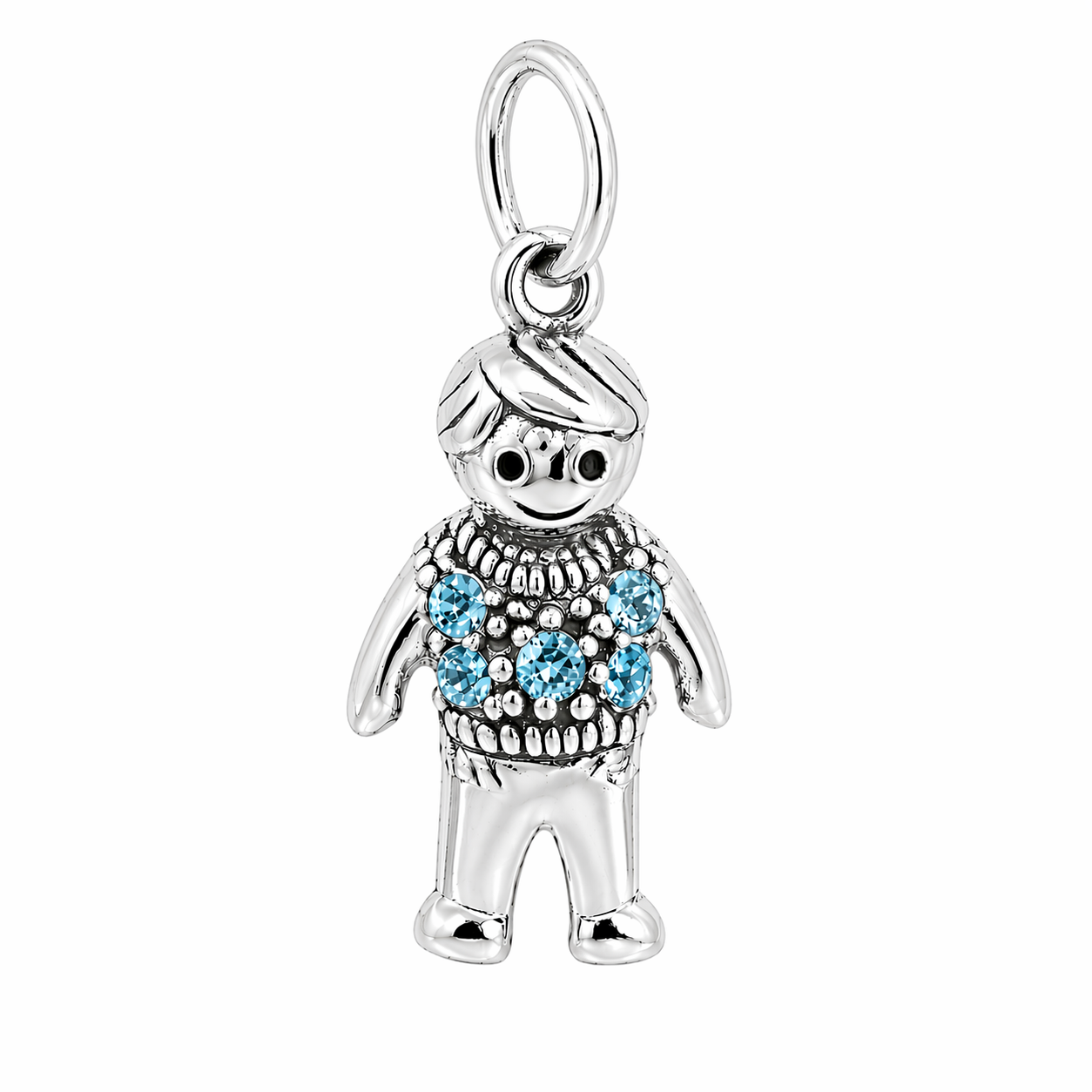 Sterling Silver Boy Birthstone Pendant