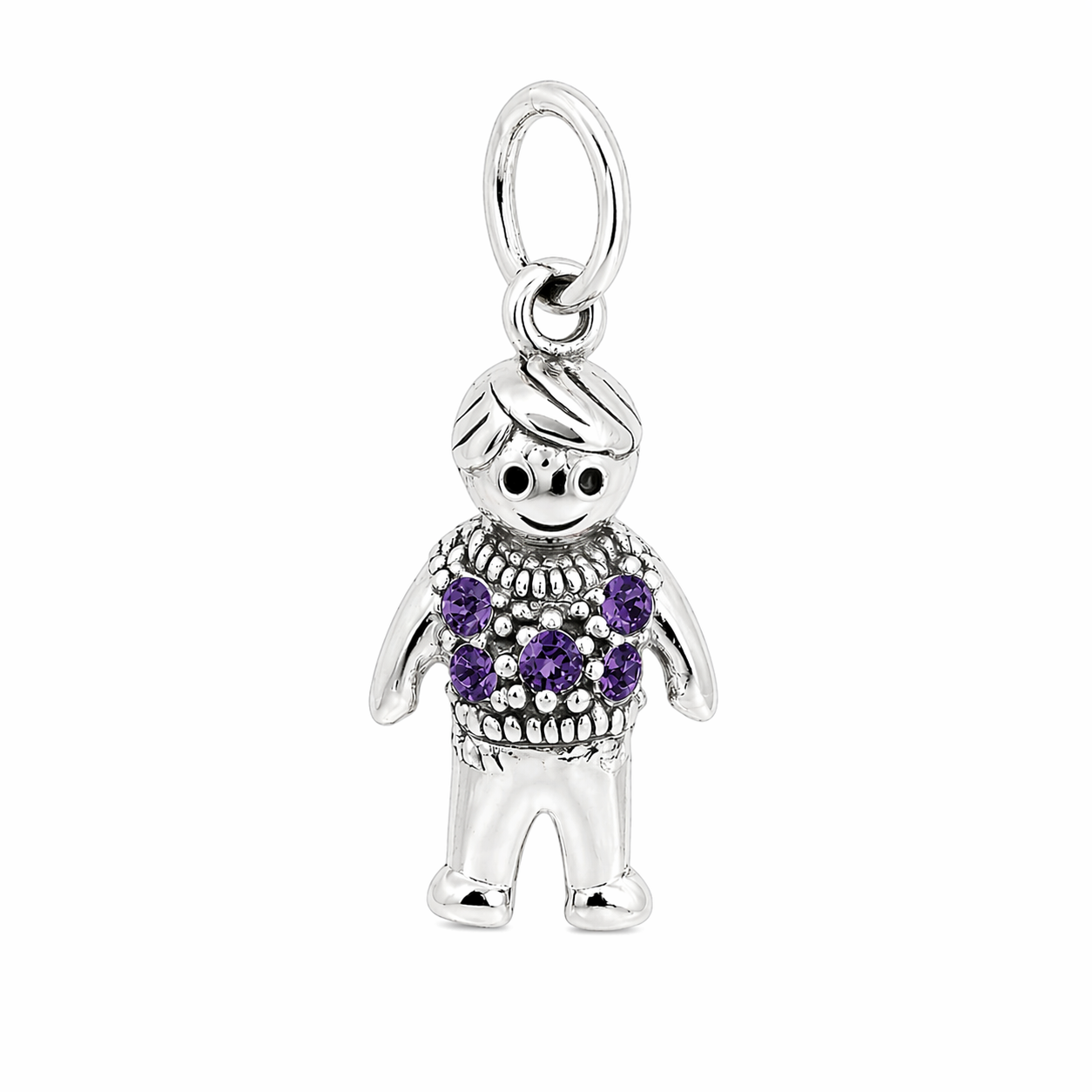 Sterling Silver Boy Birthstone Pendant