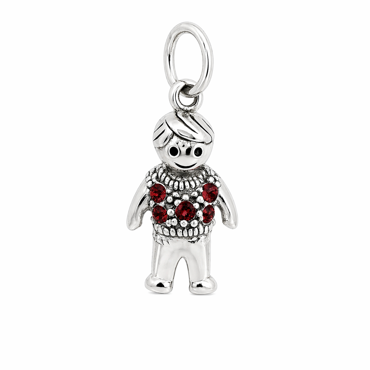 Sterling Silver Boy Birthstone Pendant