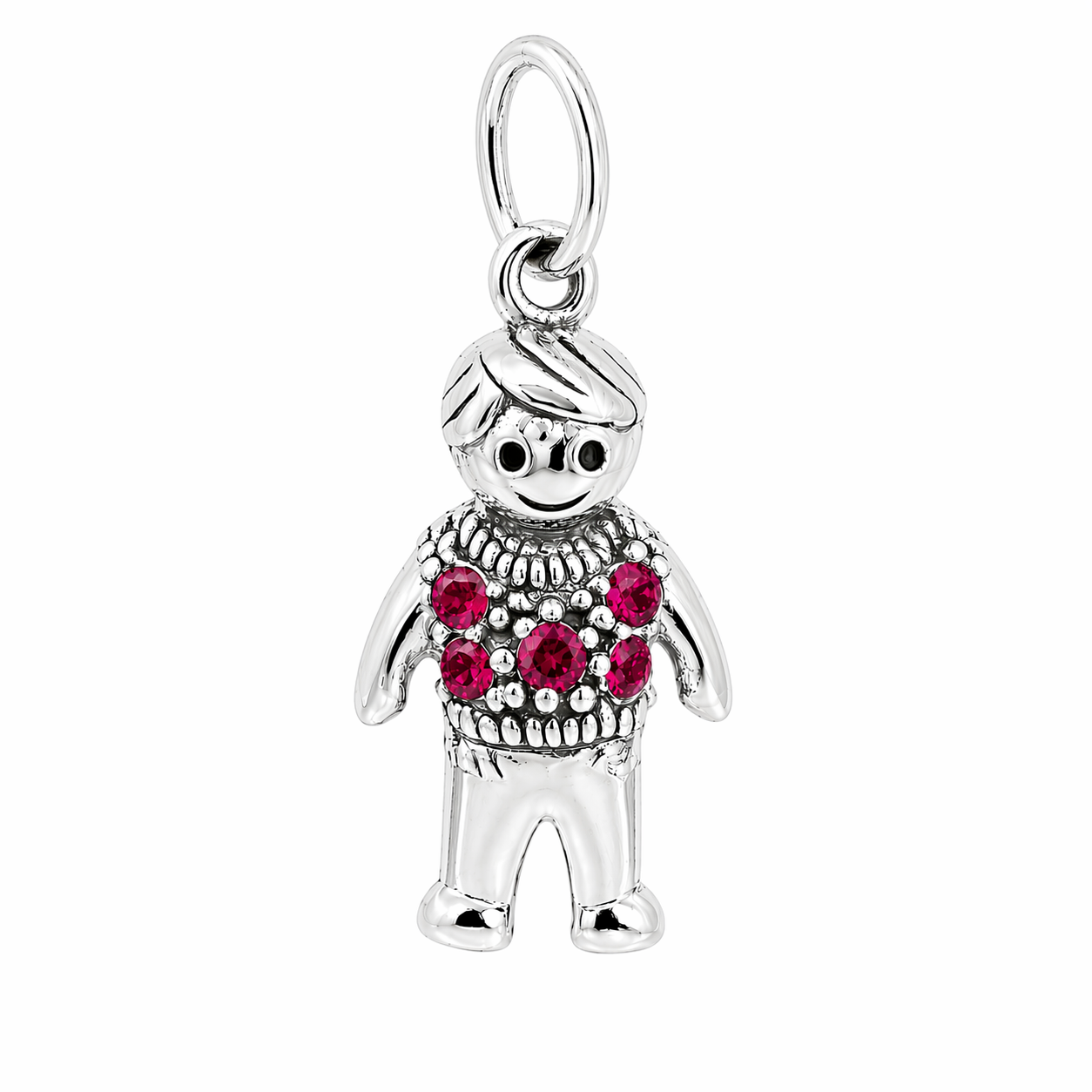 Sterling Silver Boy Birthstone Pendant