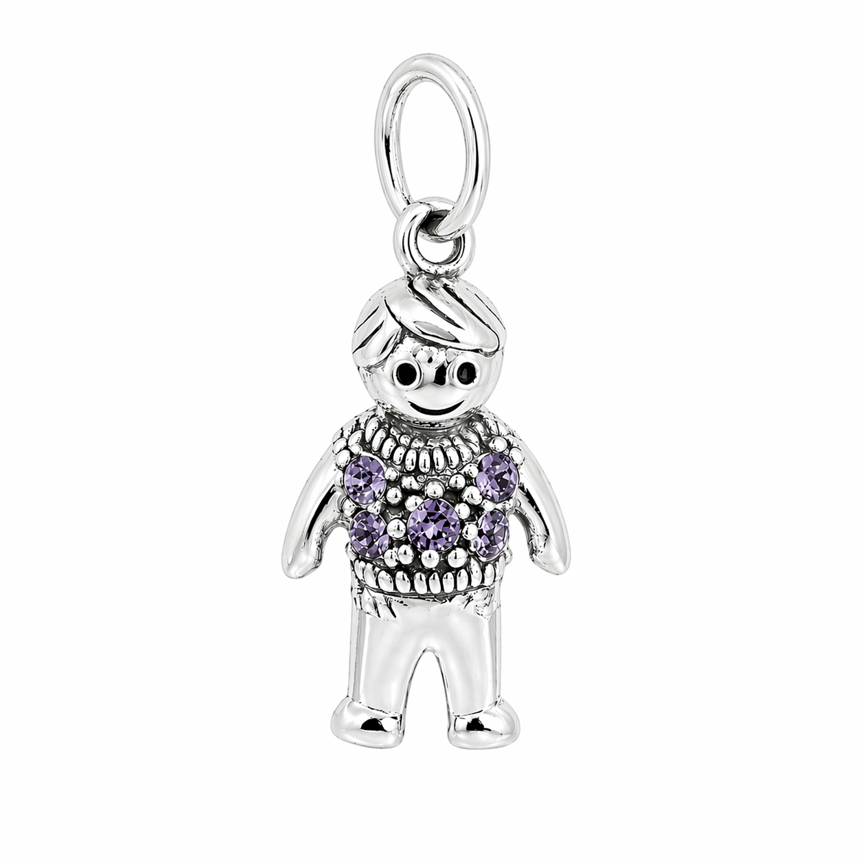 Sterling Silver Boy Birthstone Pendant