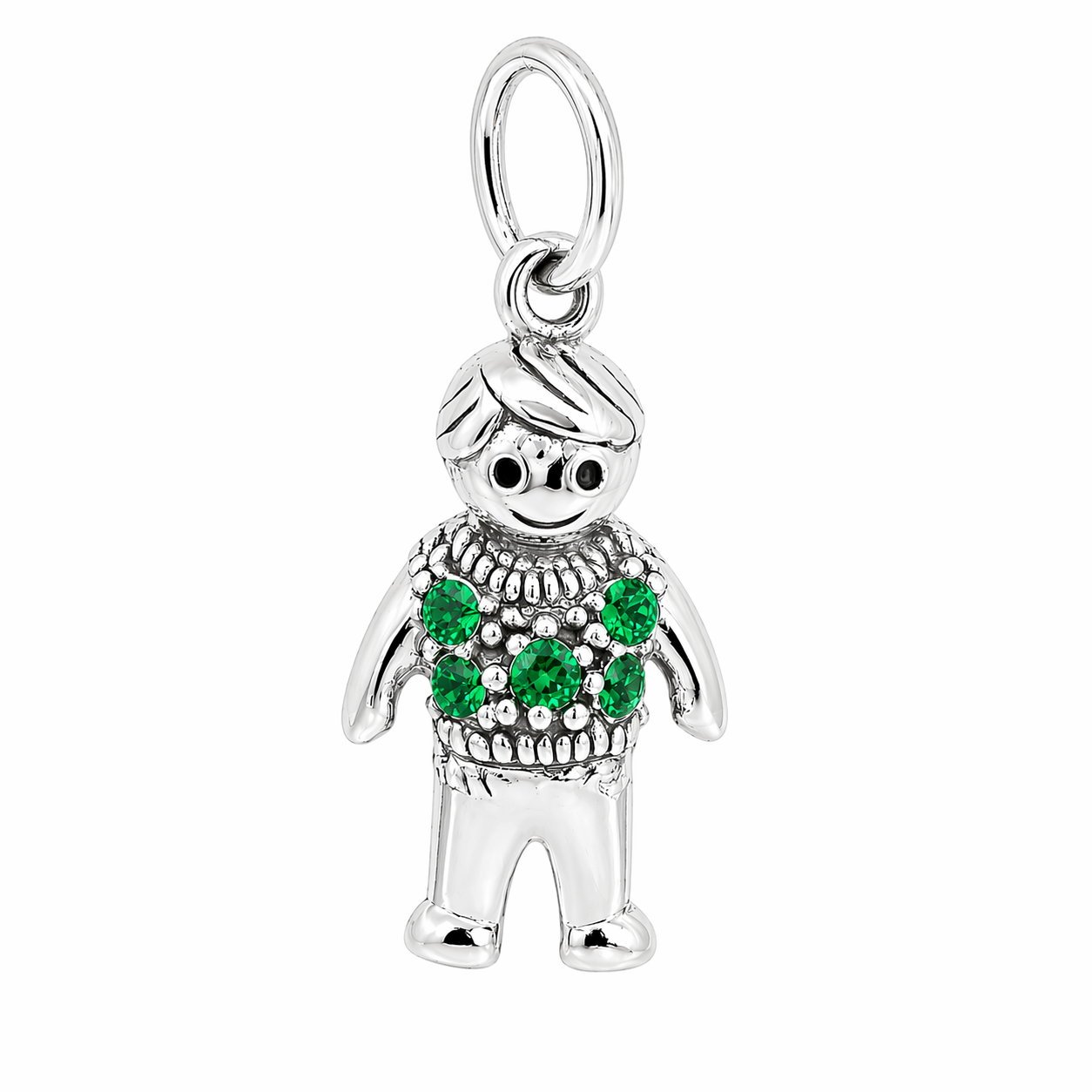 Sterling Silver Boy Birthstone Pendant