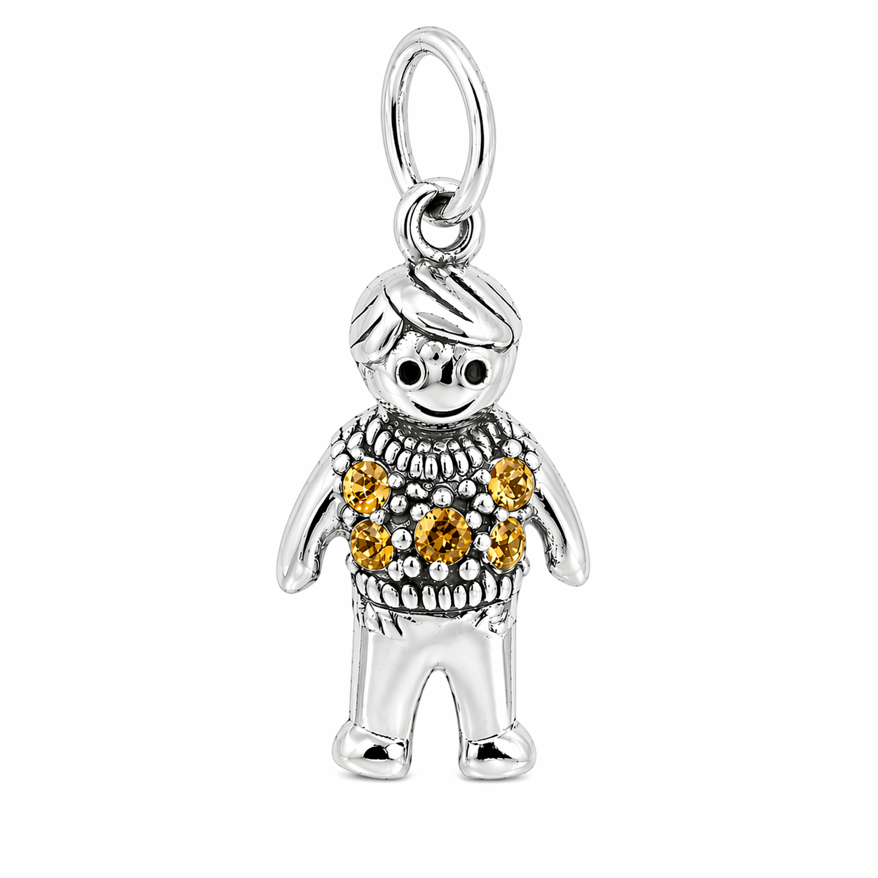 Sterling Silver Boy Birthstone Pendant