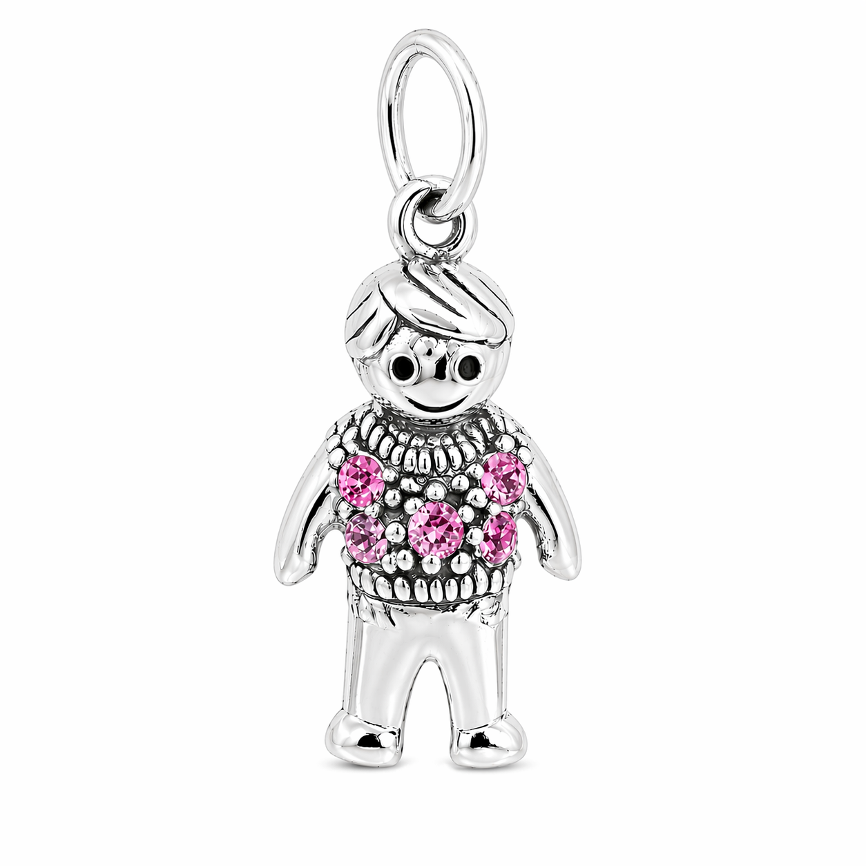Sterling Silver Boy Birthstone Pendant