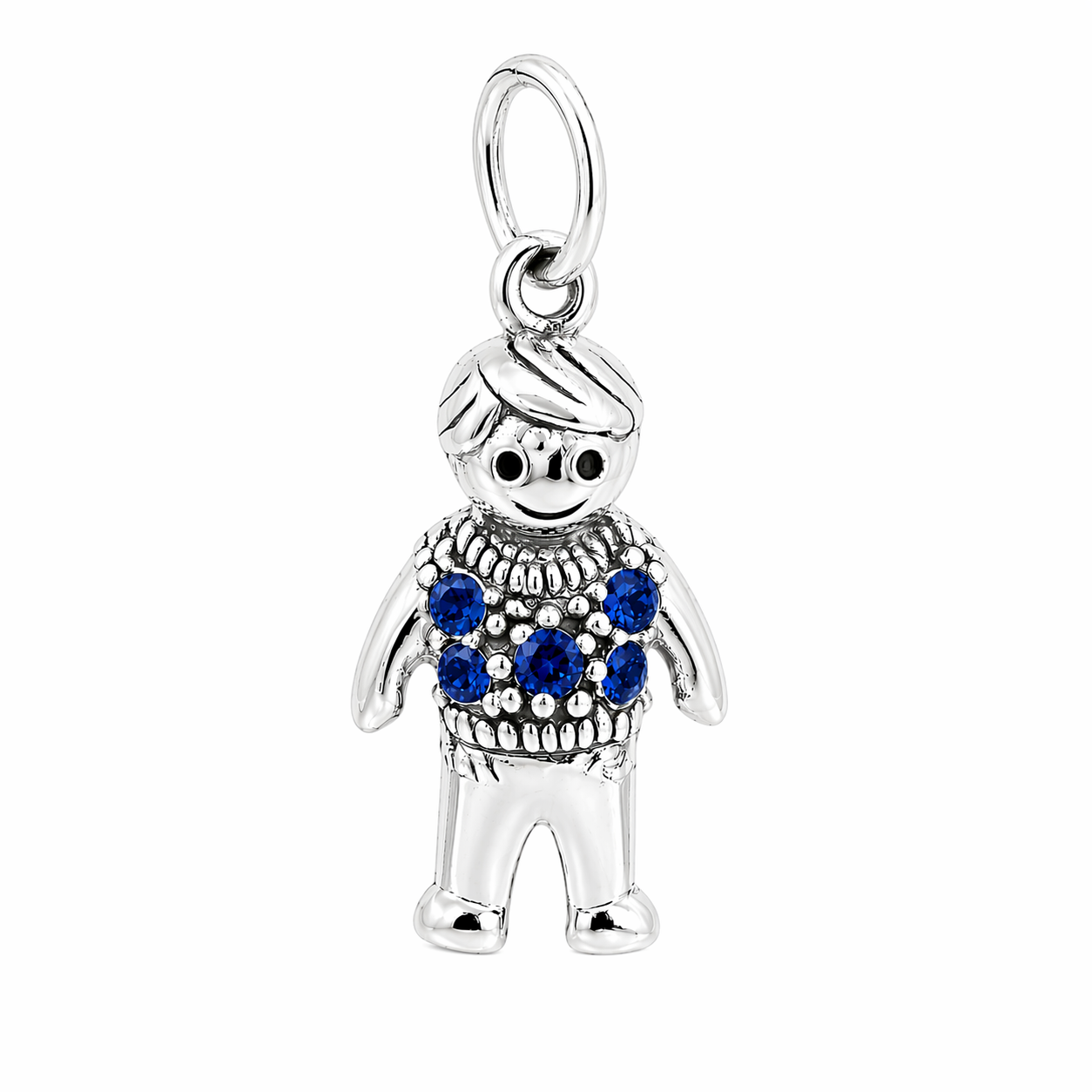 Sterling Silver Boy Birthstone Pendant