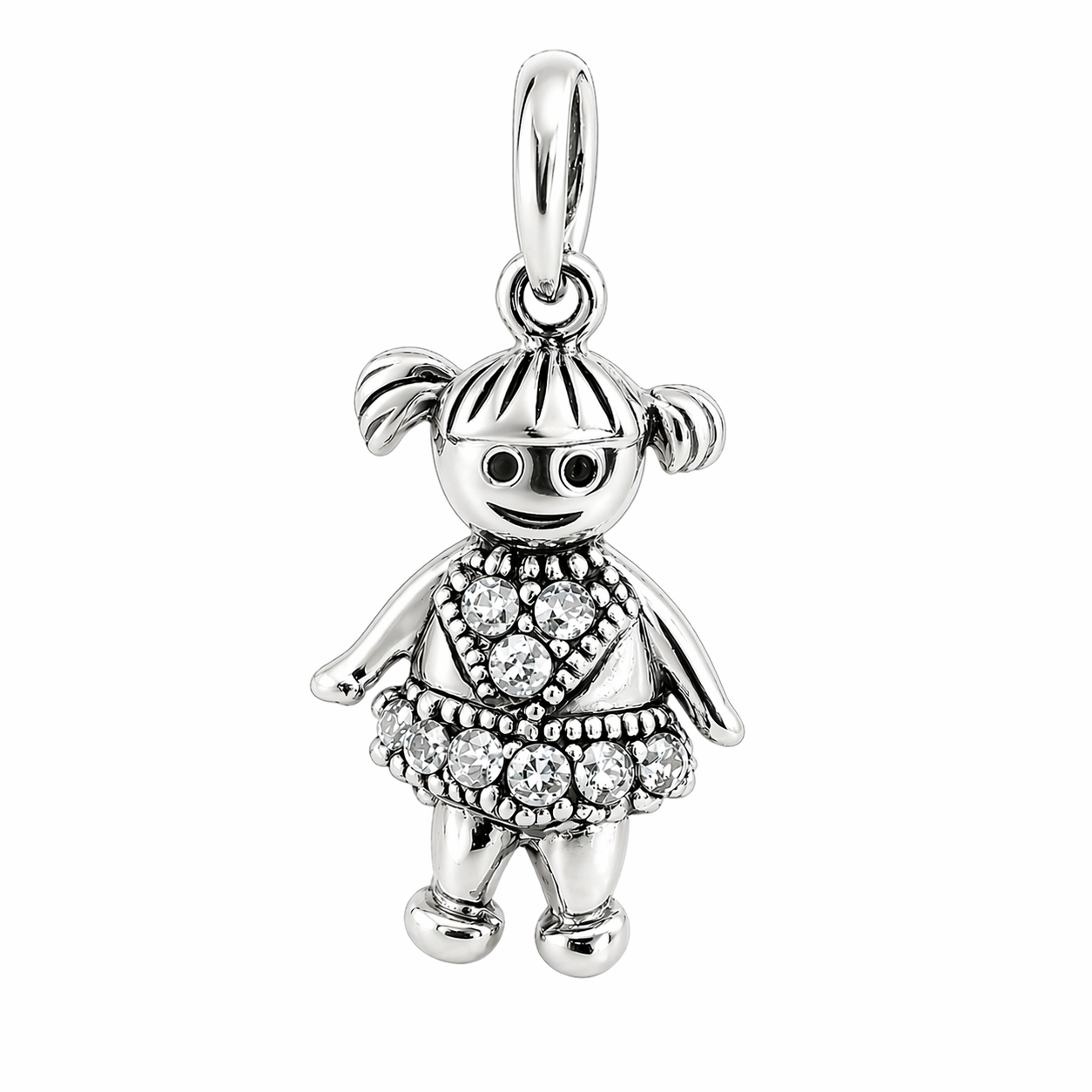 Sterling Silver Girl Birthstone Pendant