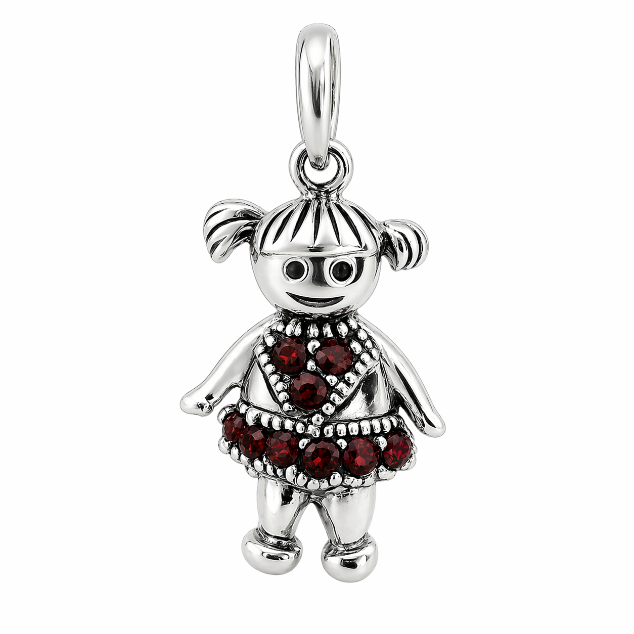 Sterling Silver Girl Birthstone Pendant
