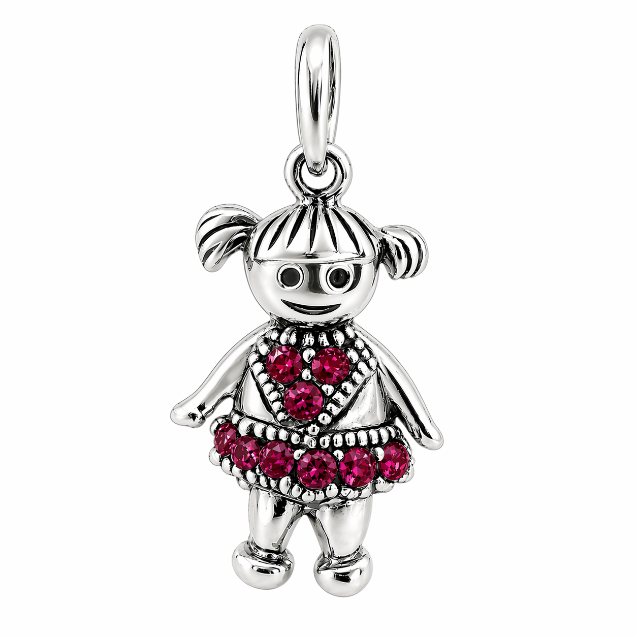 Sterling Silver Girl Birthstone Pendant